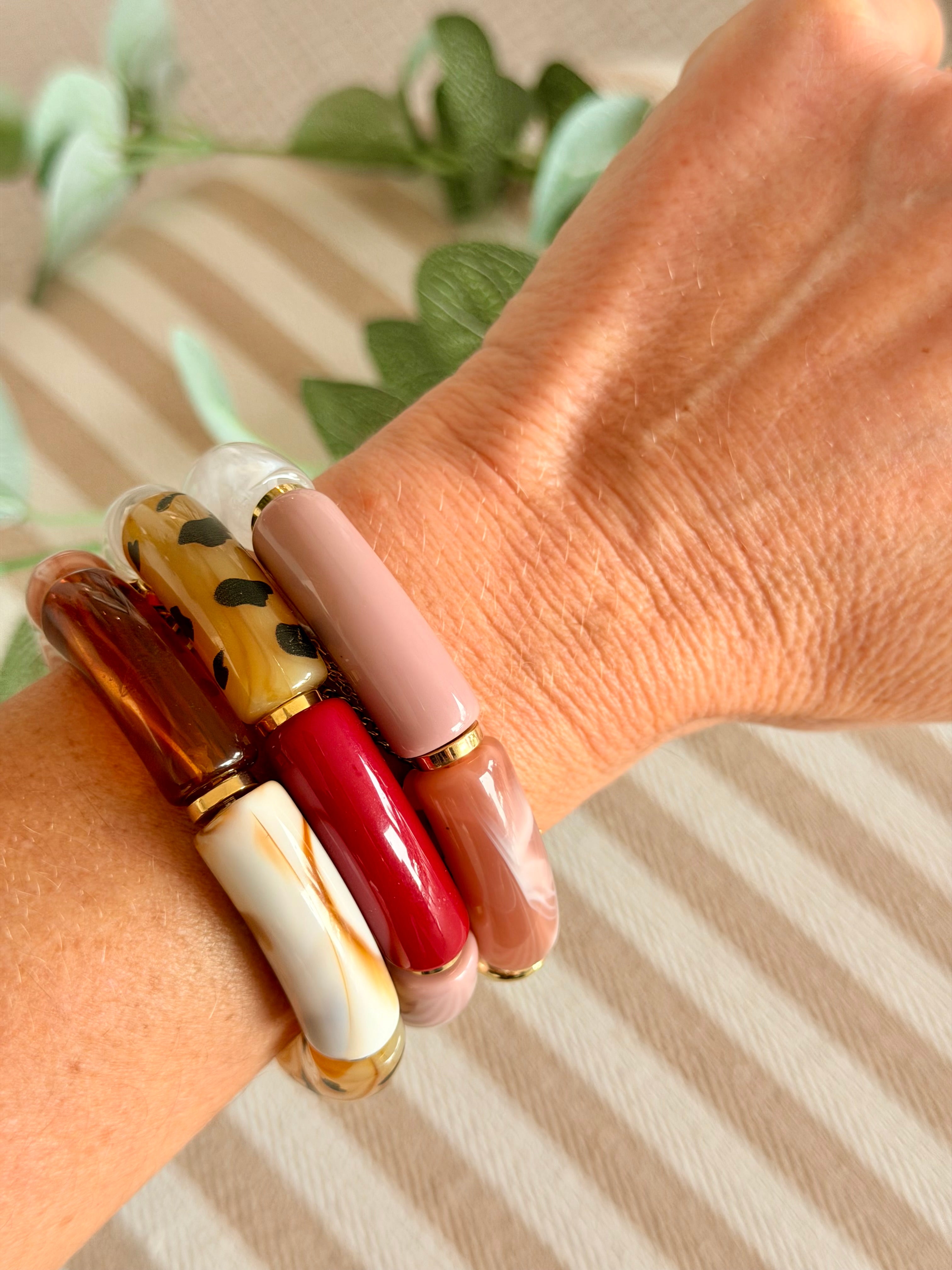 Bracelet jonc élastiqué motif Léo 🐆 ÉMILIA