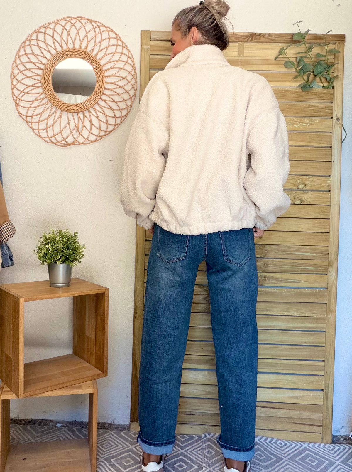 Pantalon Jean coupe barrel LÉON Bleu