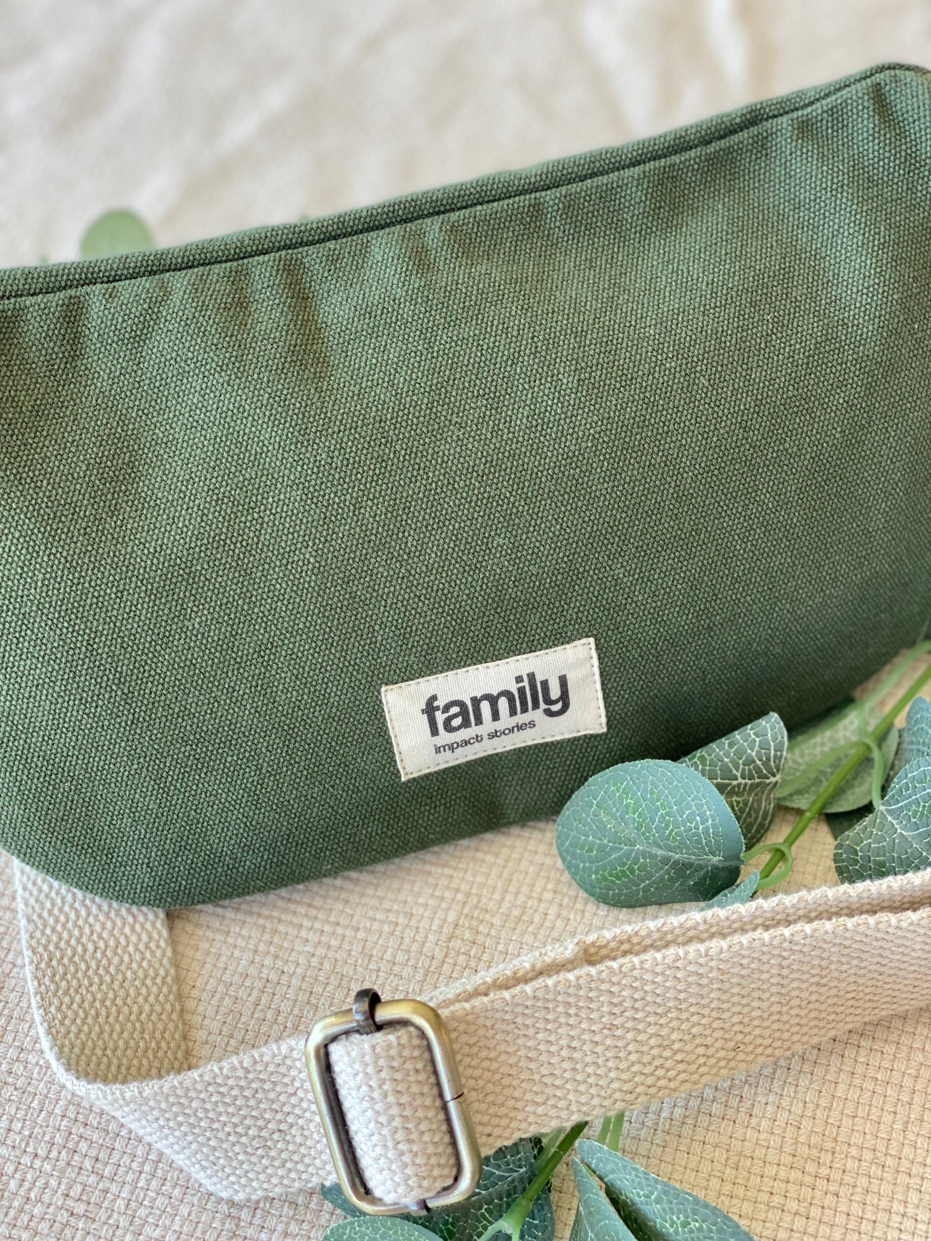 Sac banane en toile MUM OF - Kaki - FAMILY IMPACT STORIES