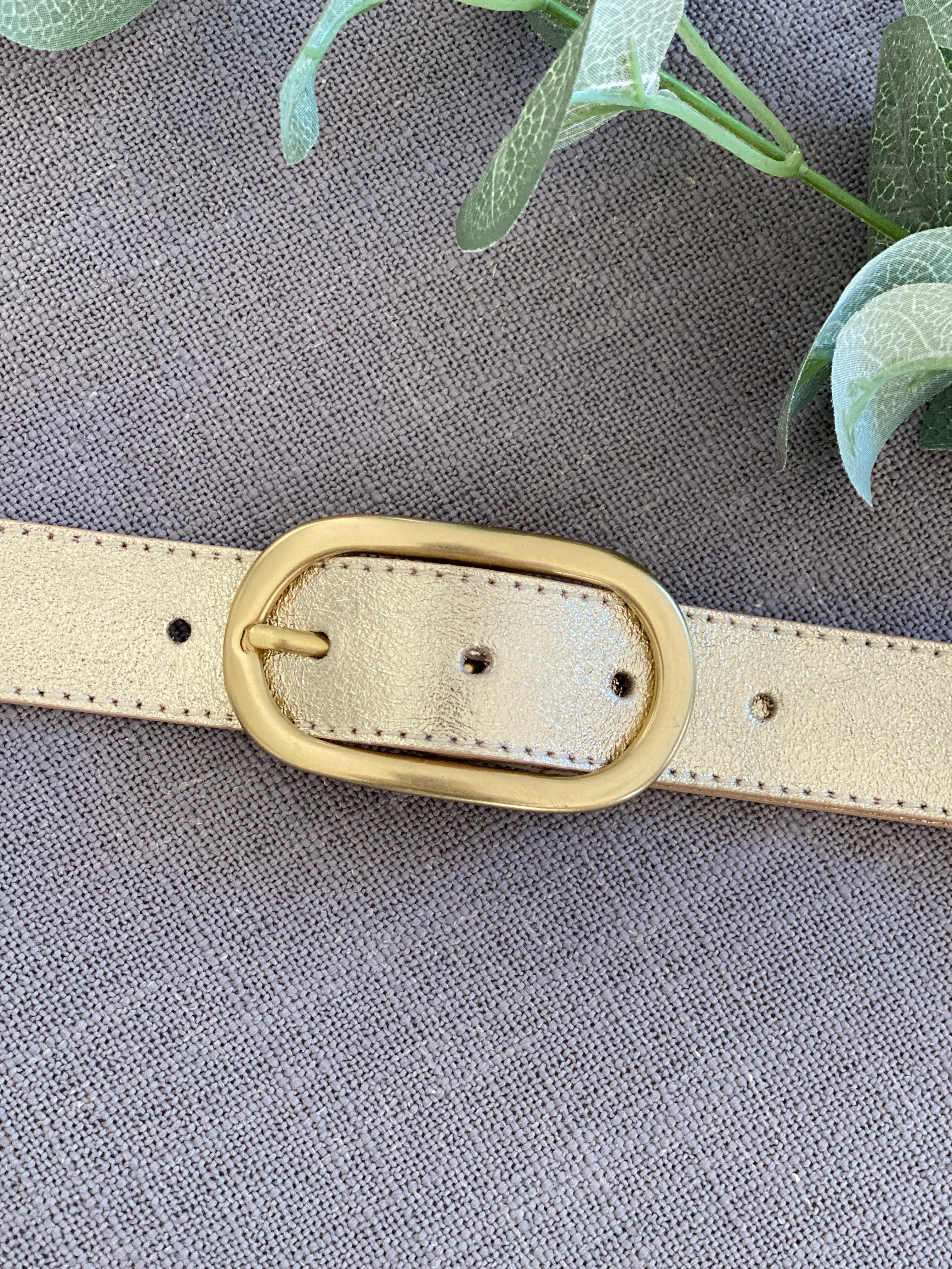 Ceinture boucle laiton - ABBY - Doré