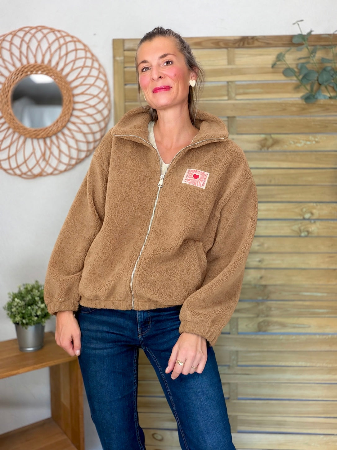 ⚡️ARRIVAGE • Veste Sherpa zippée « Soleil » DORO Camel