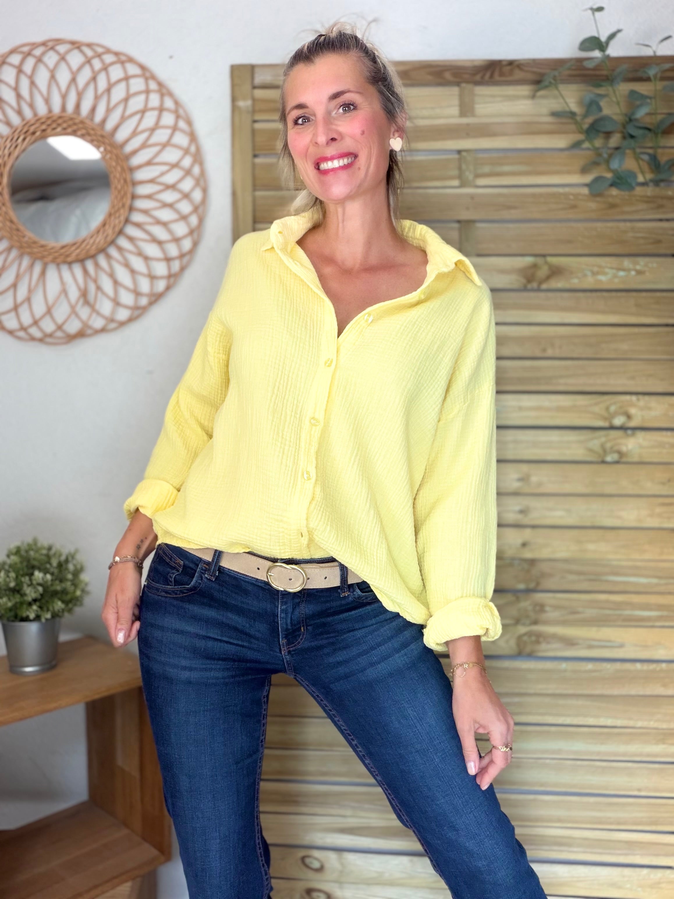 Chemise en gaze de coton ICONIC - ALANIS Jaune