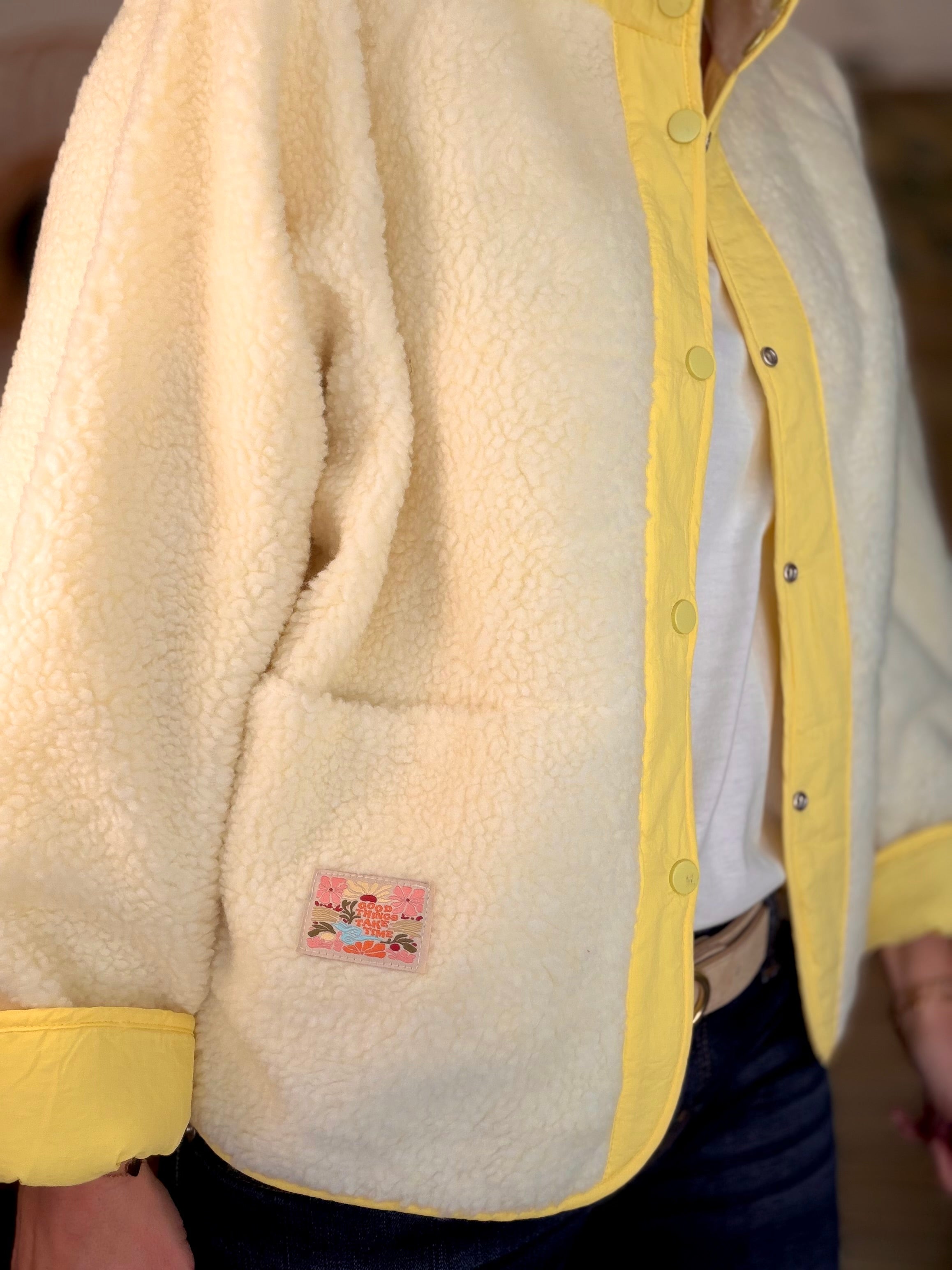 Veste matelassée réversible Sherpa AMÉLIE Jaune