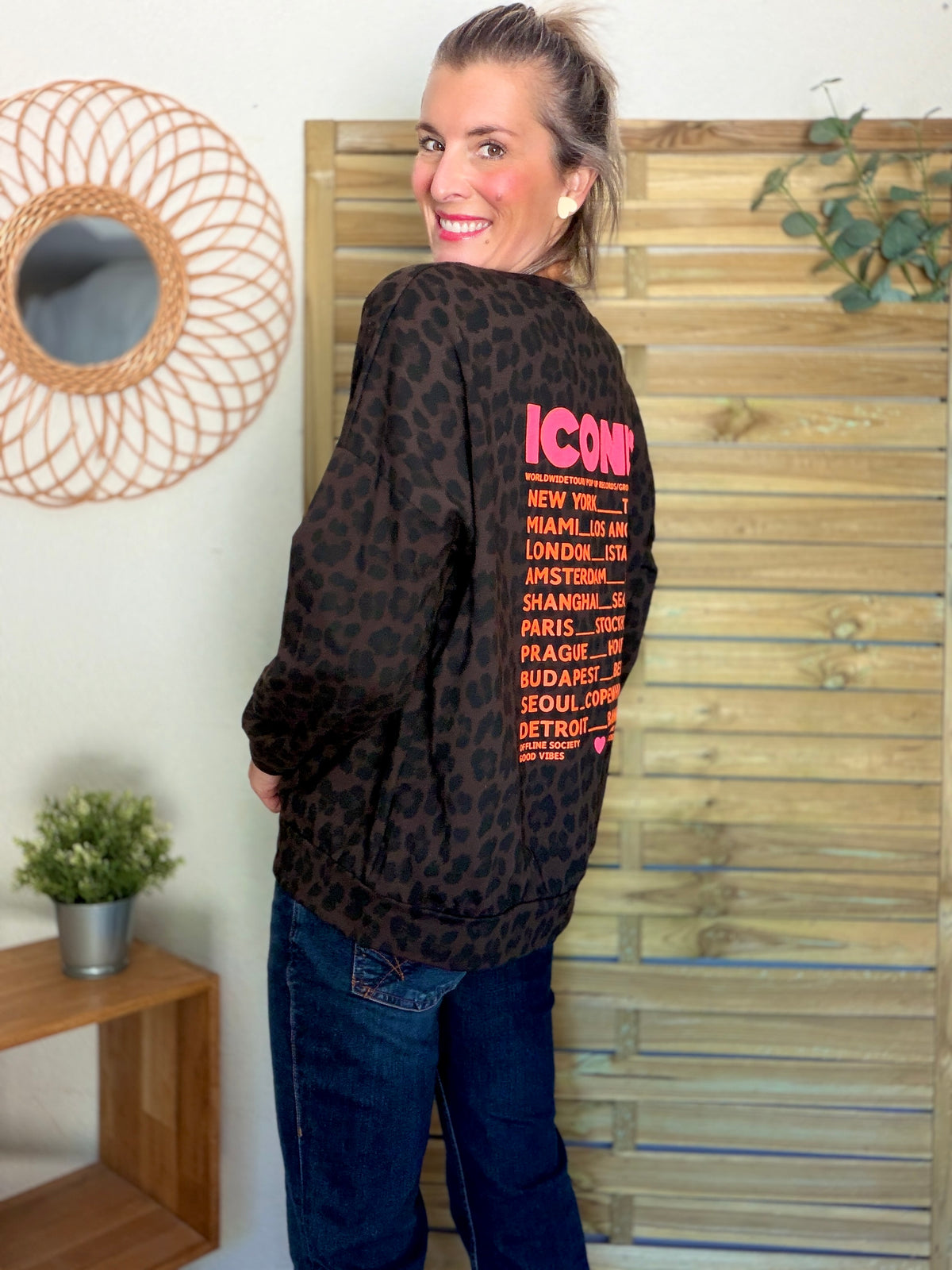 Sweat ICONIC léger 100% coton FAUSTINE Léo choco (taille 34 à 46) (Copie)