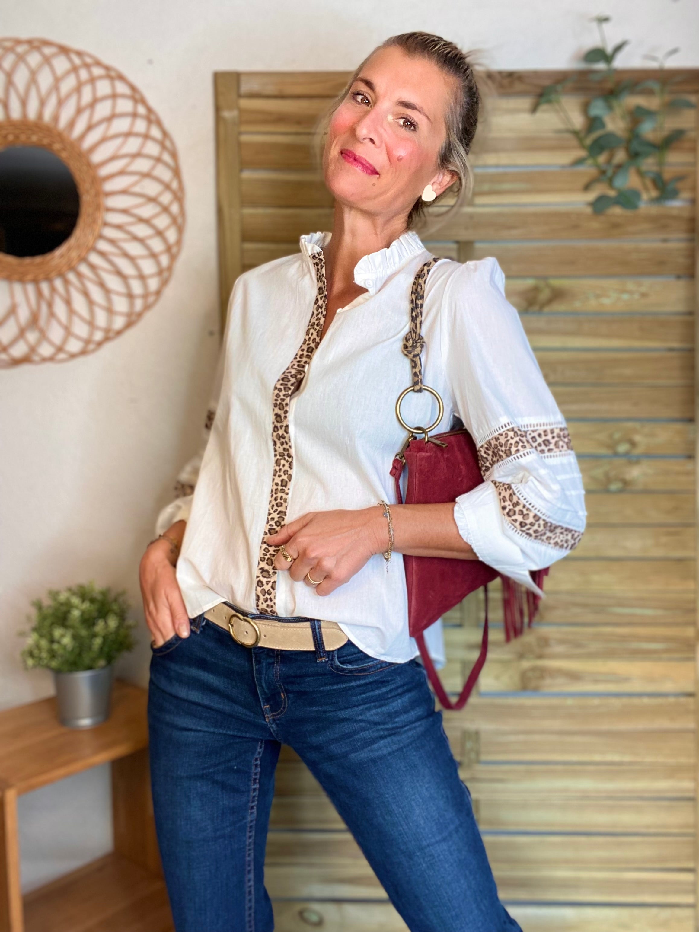 ⚡️PÉPITES FRIDAY - Sac en cuir daim 2 bandoulières (Léo et bordeaux) - Bordeaux - BROOKLYN