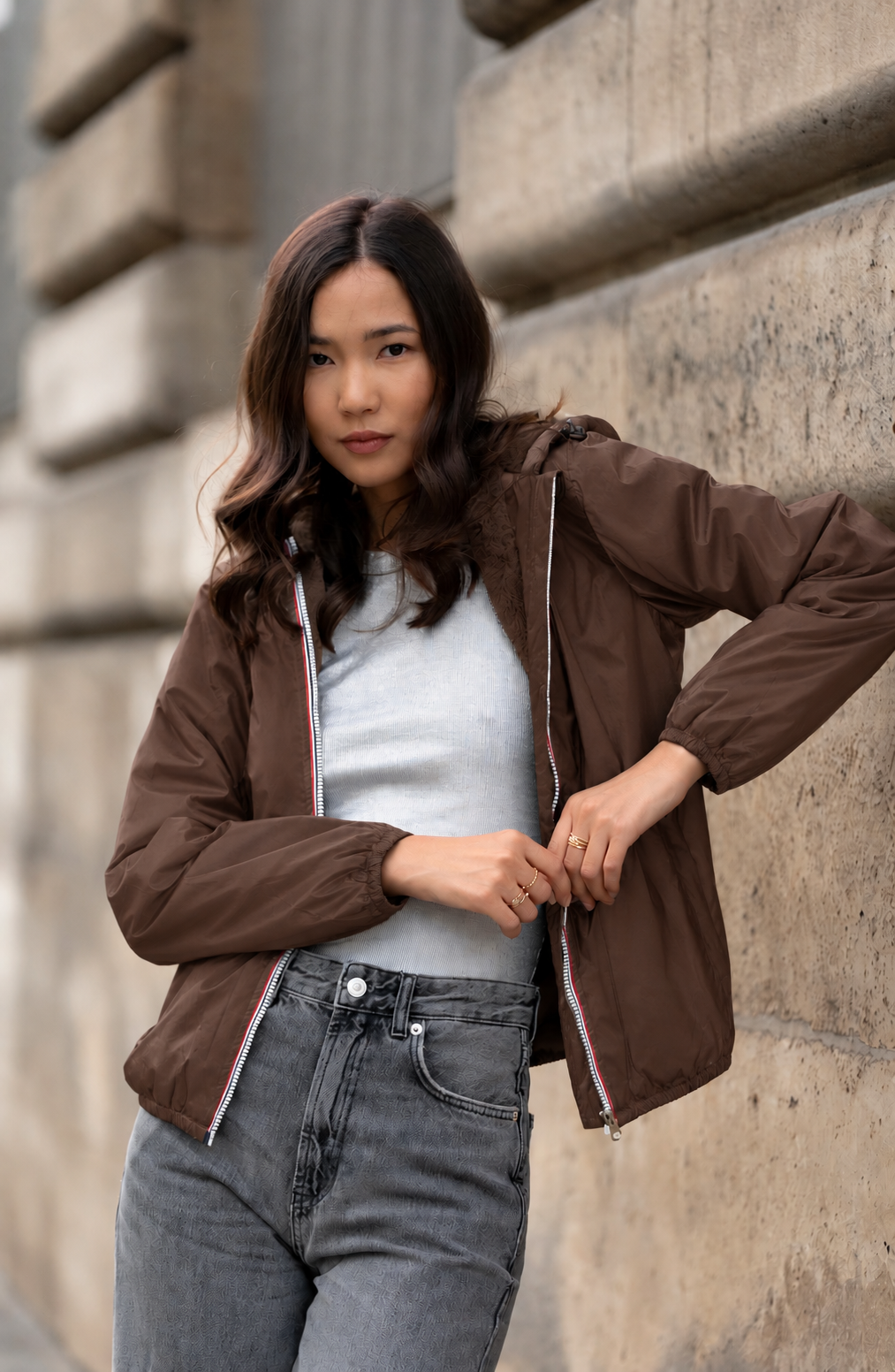 LAURA JO - Parka Imperméable LOUISE COURT fourré - Chocolat