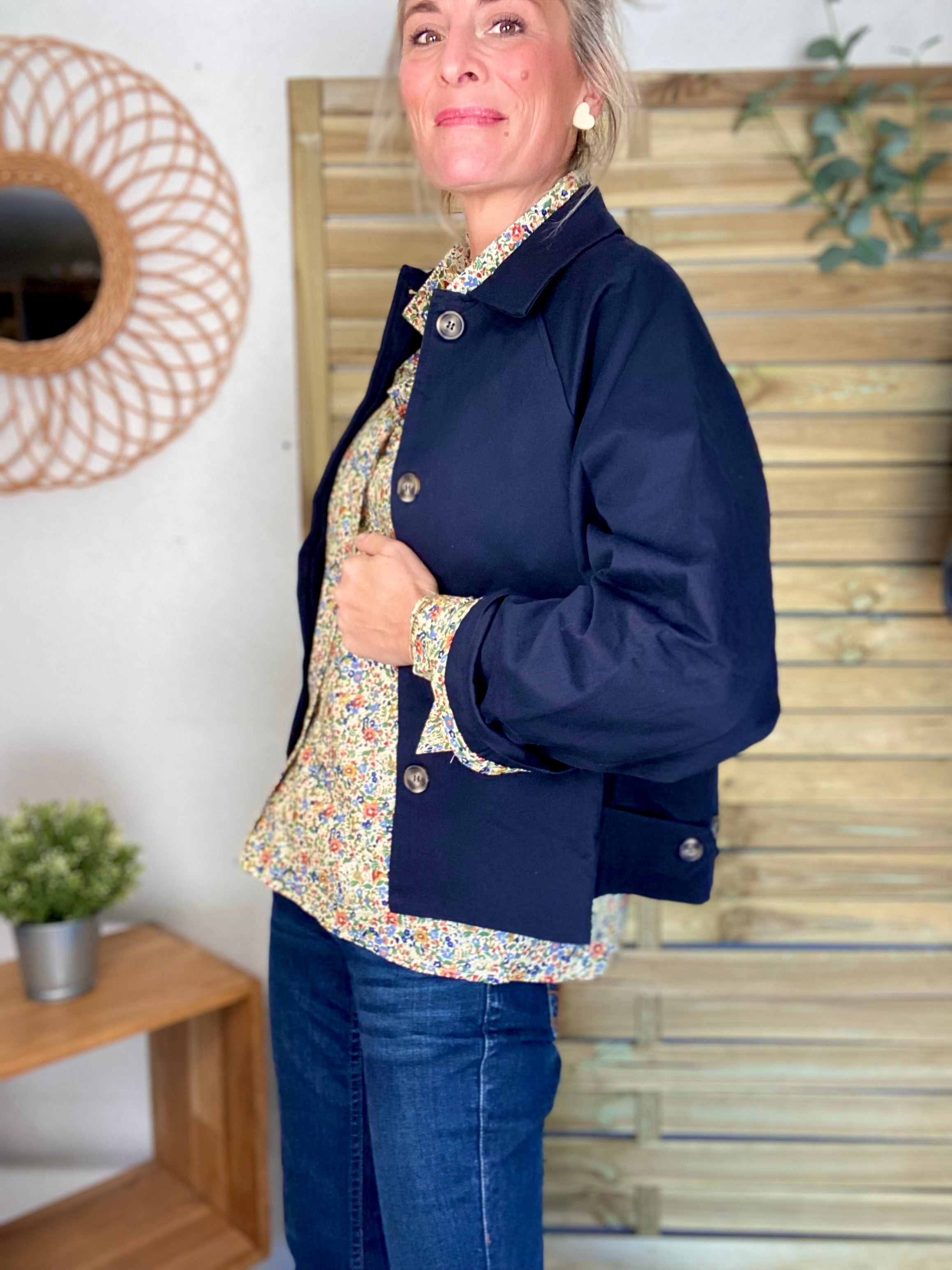 Chemise en coton imprimé Liberty vert 🌱 🌺 ÉLISE