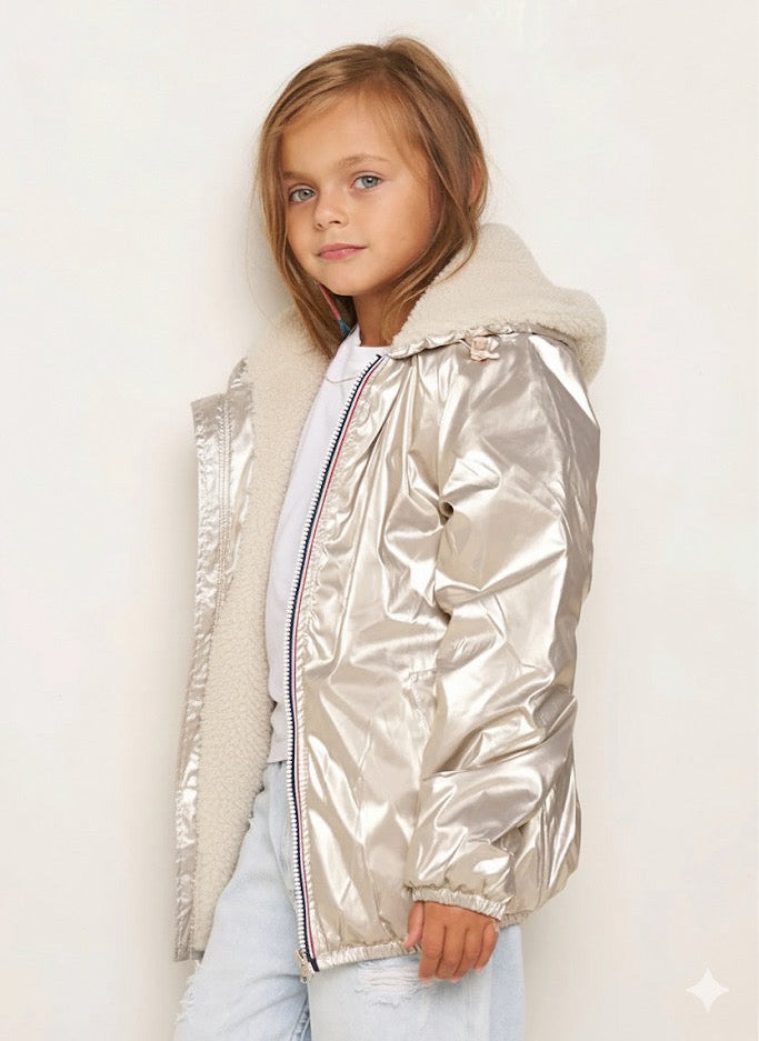 Parka Imperméable mixte LOUIS.E KIDS Sherpa - Doré - LAURA JO