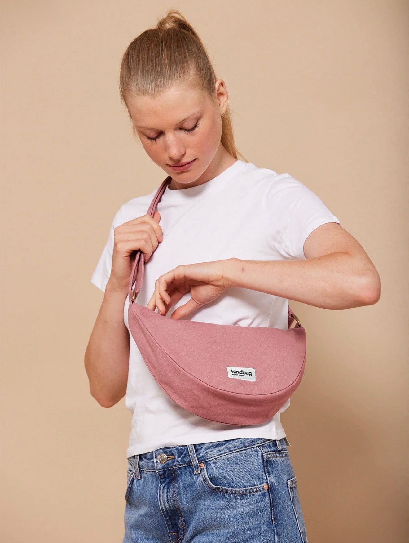 Sac banane demi-lune HINDBAG ANDRÉA Rose blush