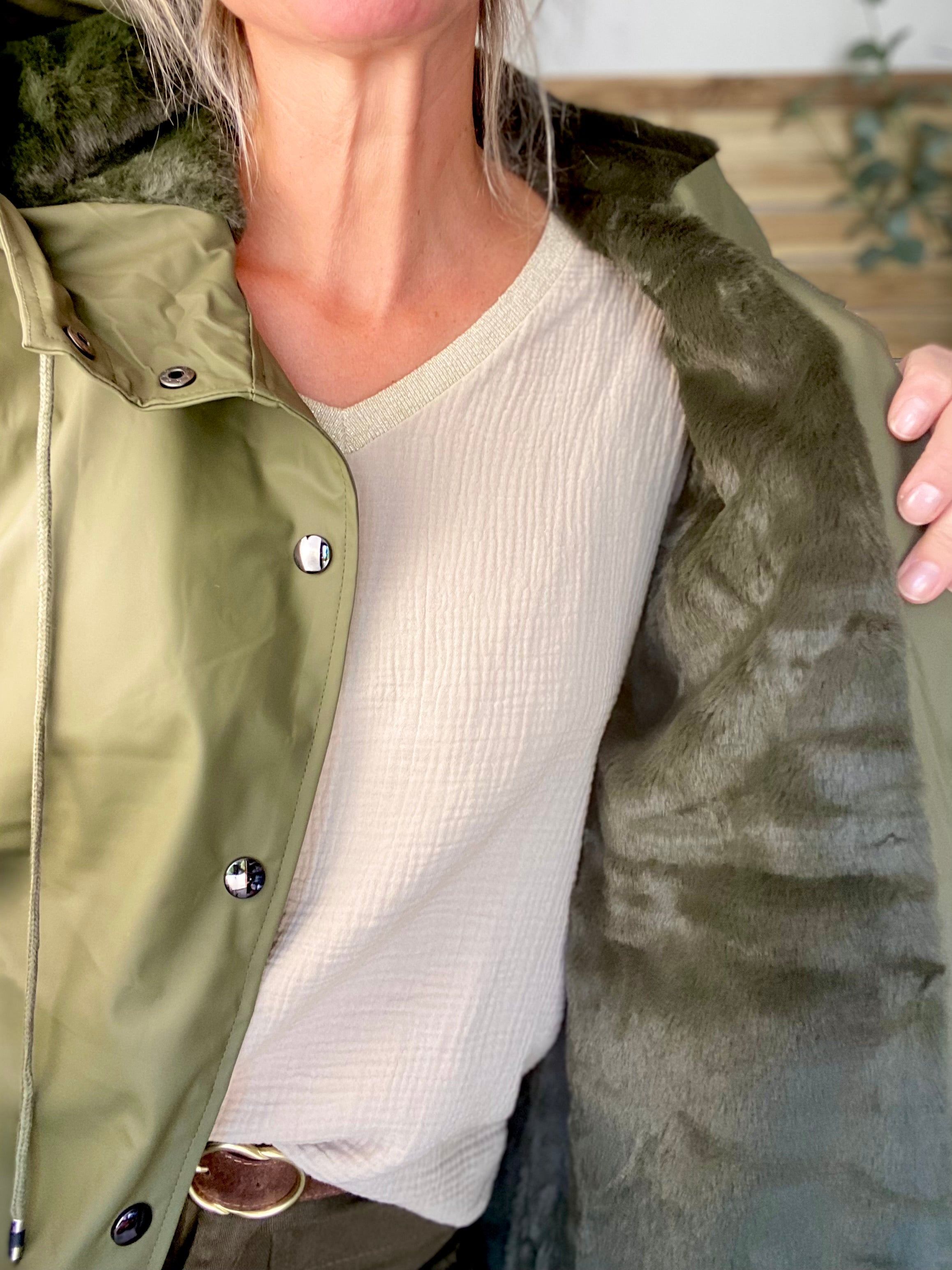 ⚡️ PÉPITES FRIDAY - Parka fourrée Imperméable Kaki - RILEY