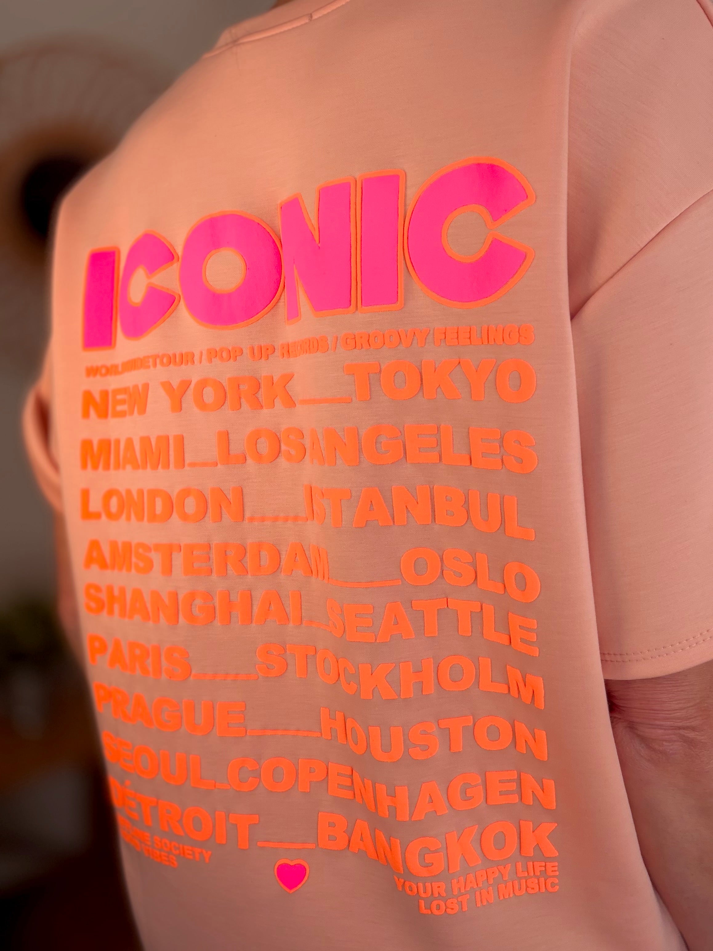 Tee shirt ICONIC matière sweat - THÉA Saumon