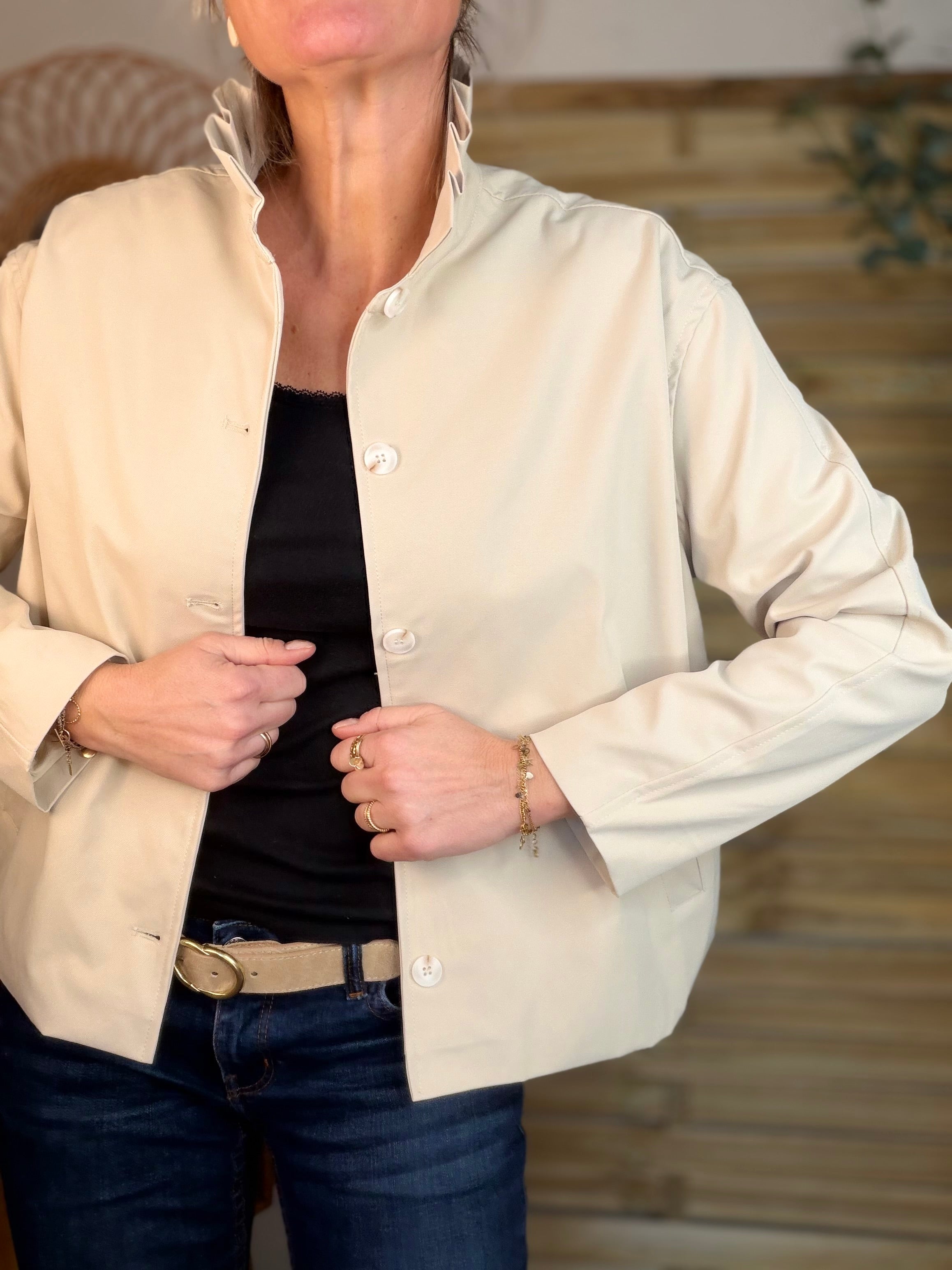 Veste col victorien NICKY Beige