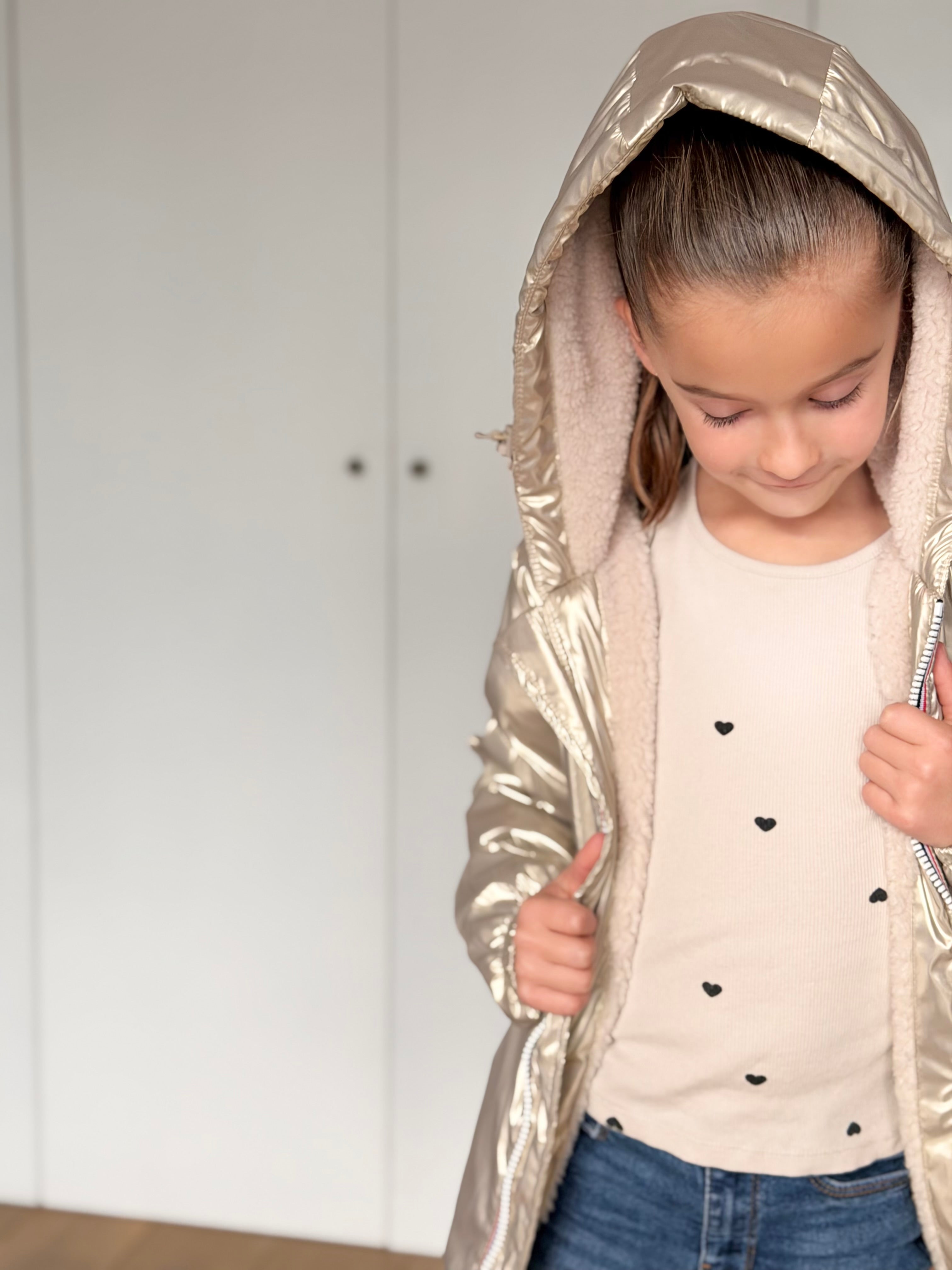 Parka Imperméable mixte LOUIS.E KIDS Sherpa - Doré - LAURA JO