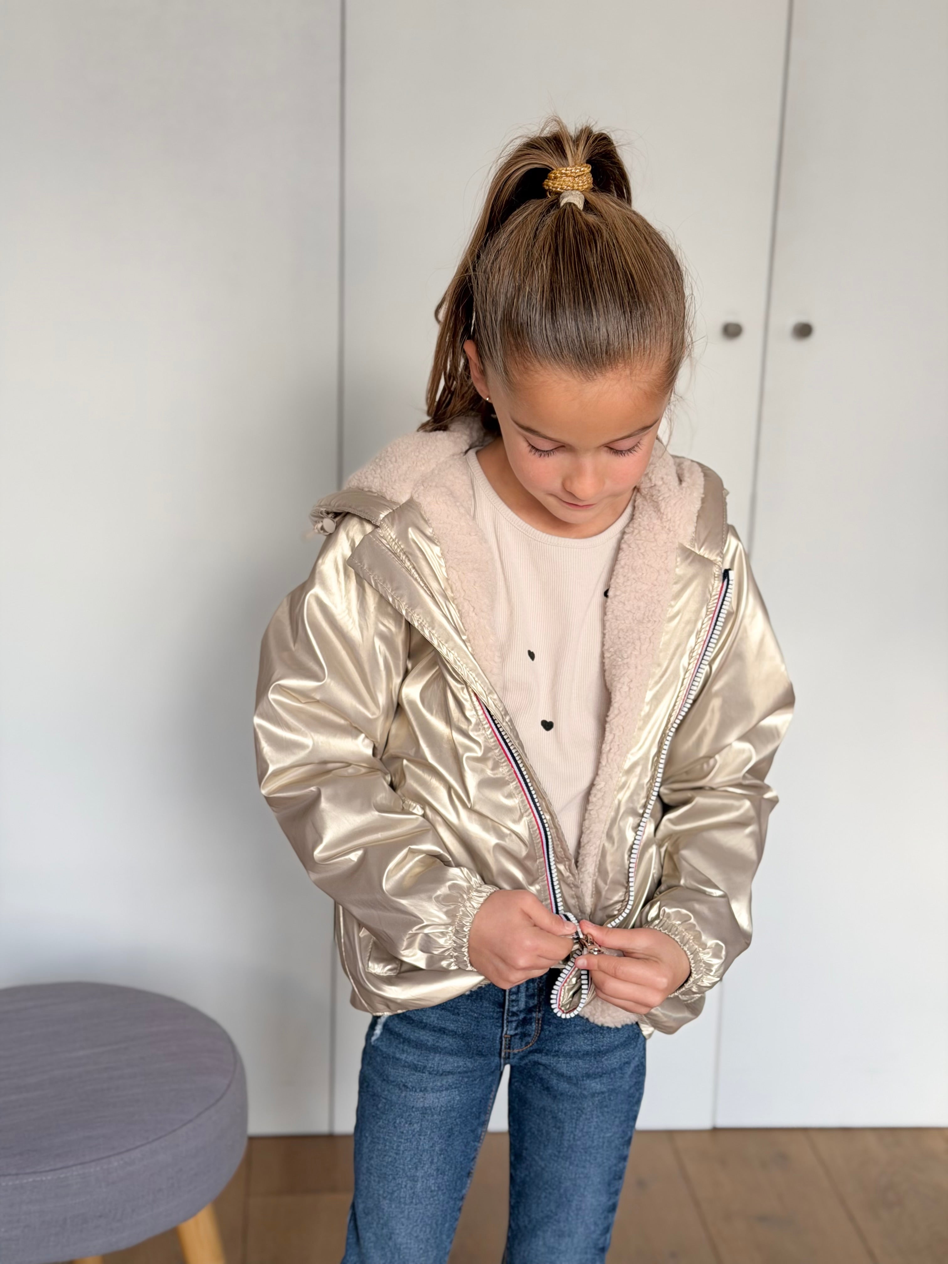 Parka Imperméable mixte LOUIS.E KIDS Sherpa - Doré - LAURA JO