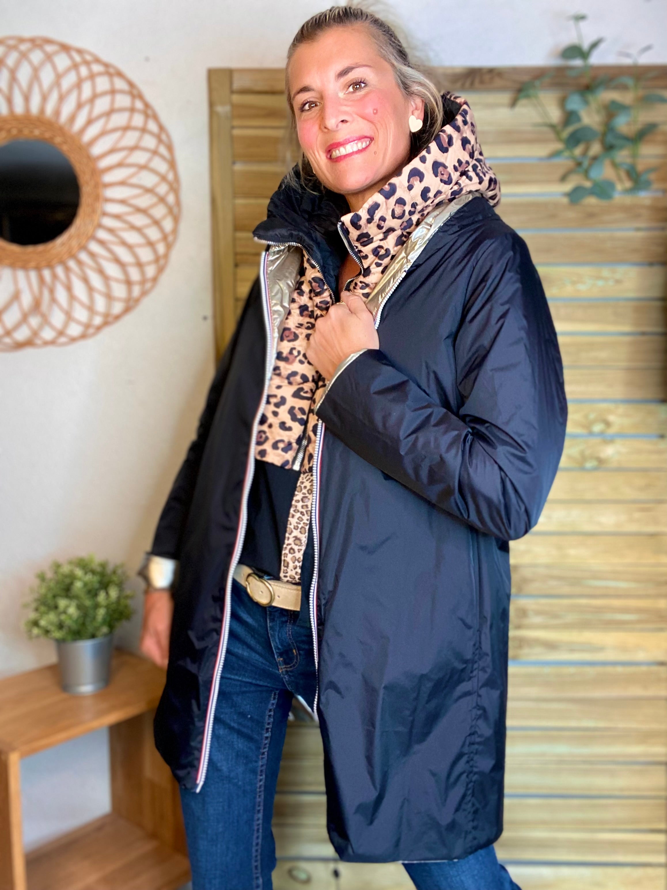 Col capuche amovible ARCHIE - Noir Léo 🐆