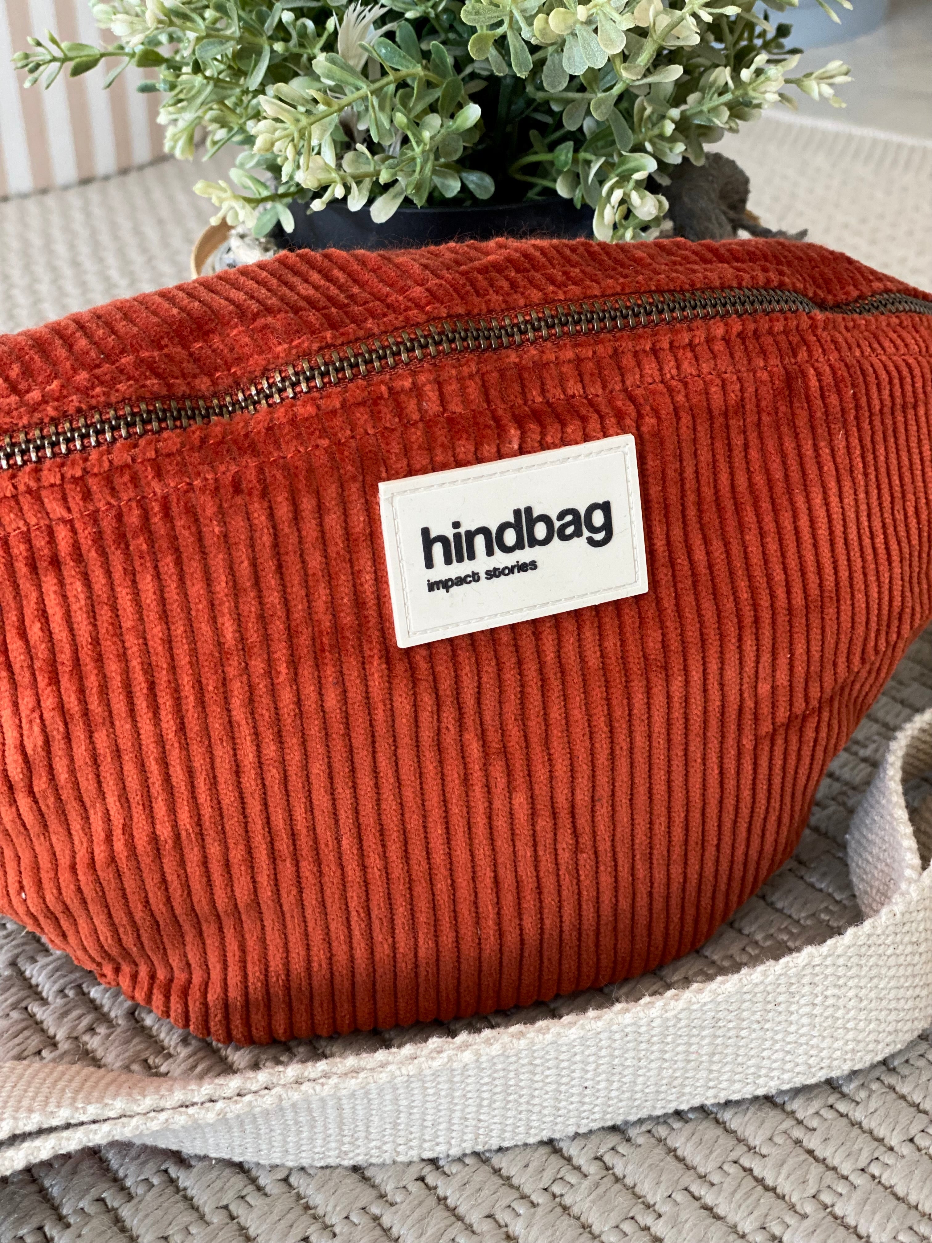 Sac banane HINDBAG Olivia Velours Brique