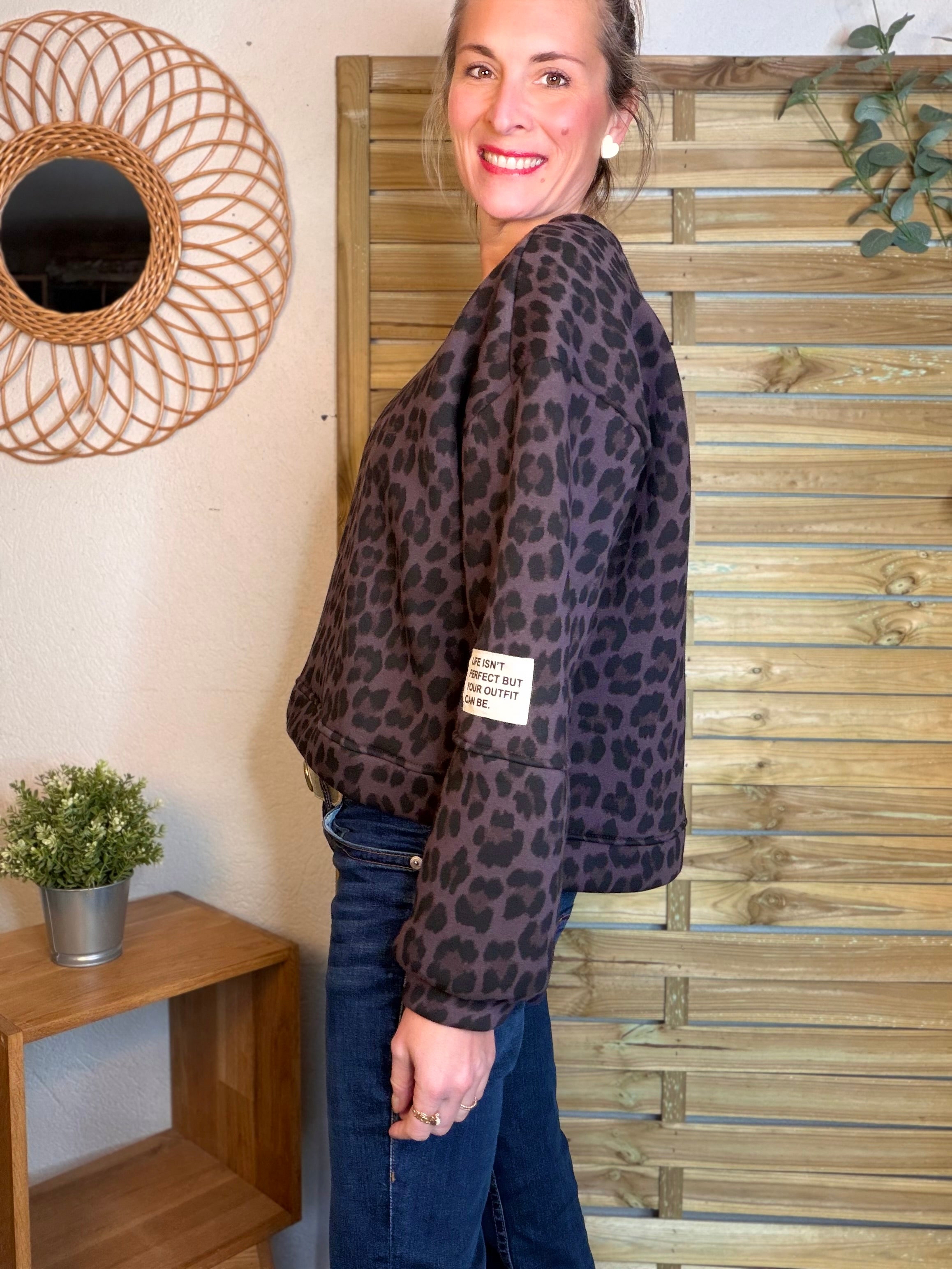 Sweat molleton imprimé Léo 🐆 MANON