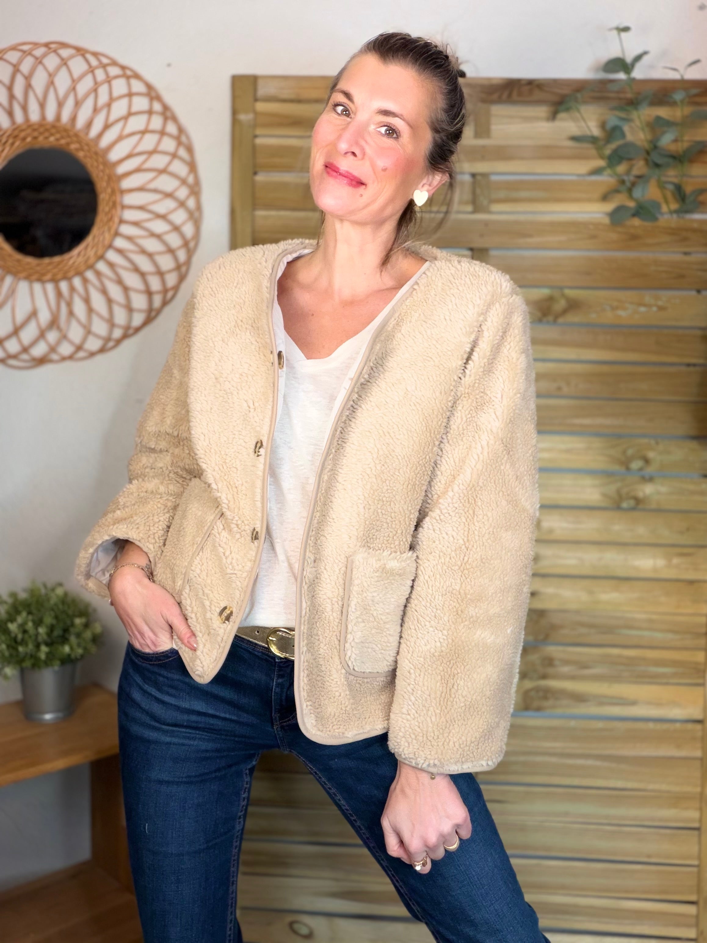 ⚡️ ARRIVAGE - Veste matelassée réversible Sherpa NOÉMIE Beige