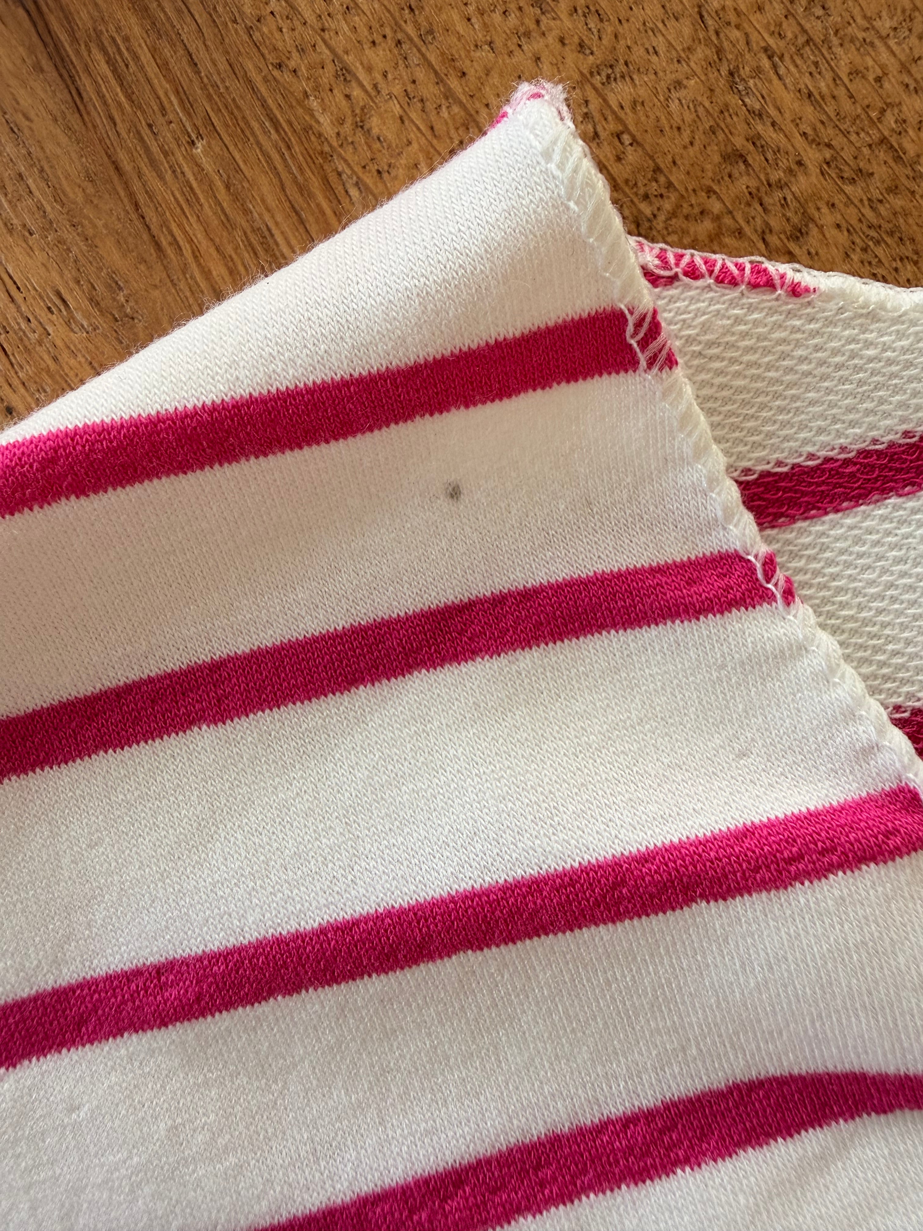IMPERFECTION - Pull fin rayé col V avec ou sans coeur doré 💛 NOLWENN - Rose fuschia