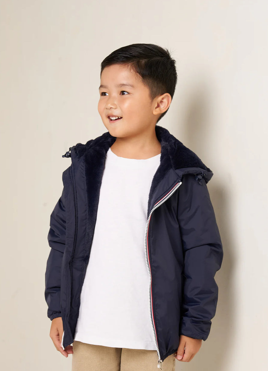 Parka Imperméable mixte LOUIS.E KIDS fourré - Bleu marine - Laura Jo