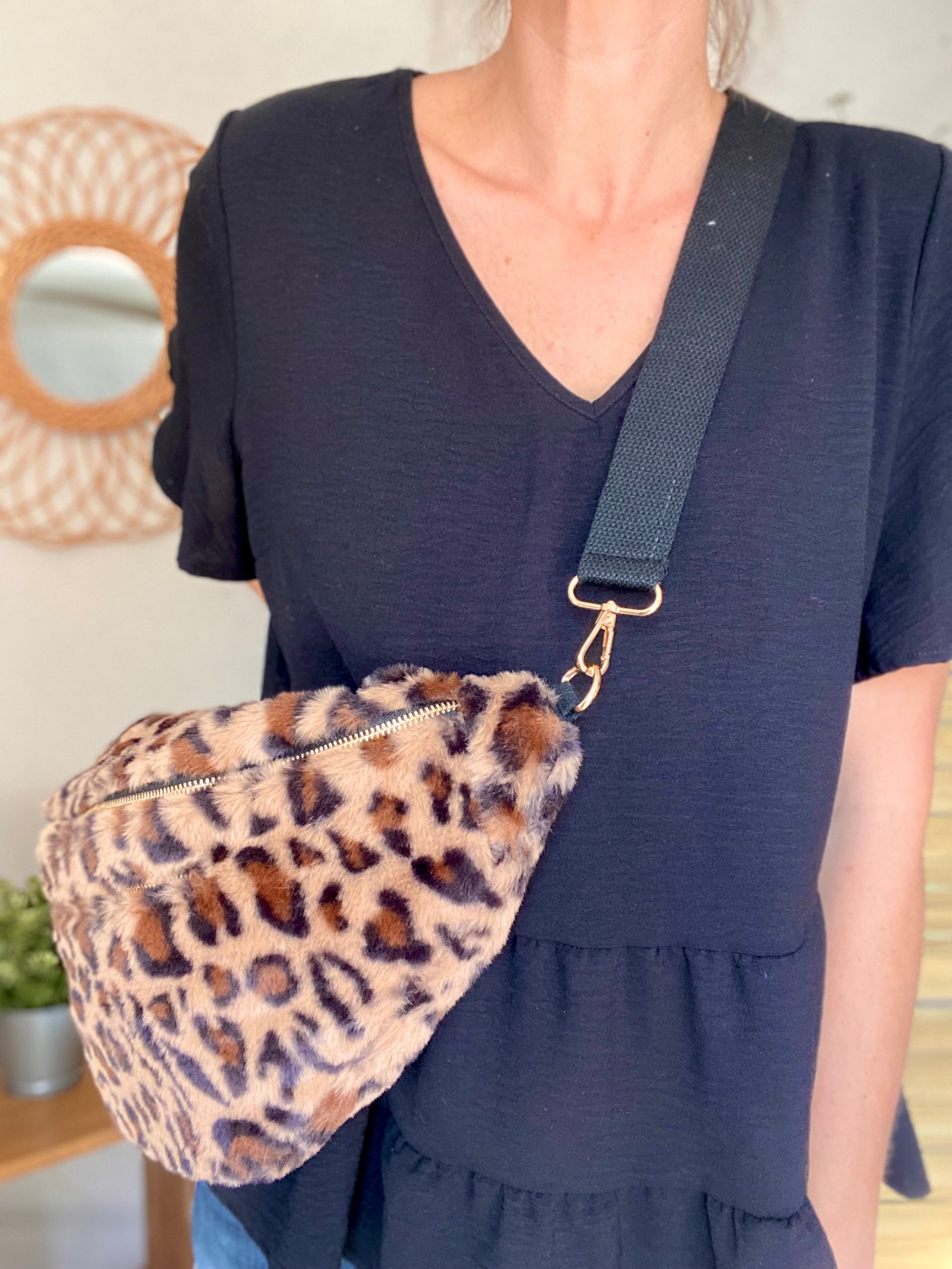 Sac banane XXL fourrure Ciao Boum CASSIE - Léo 🐆