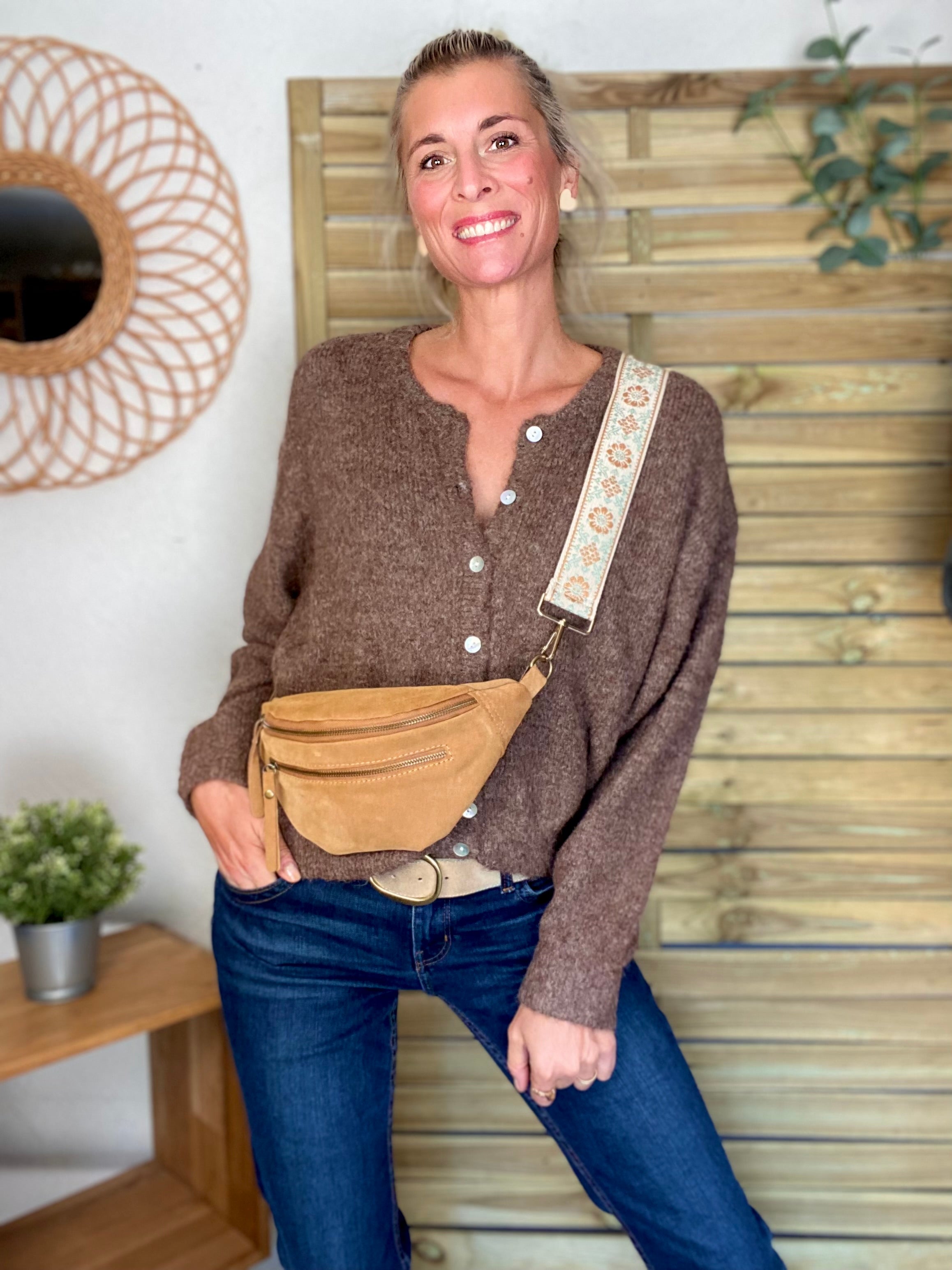 Gilet en maille MERYL - Chocolat chiné