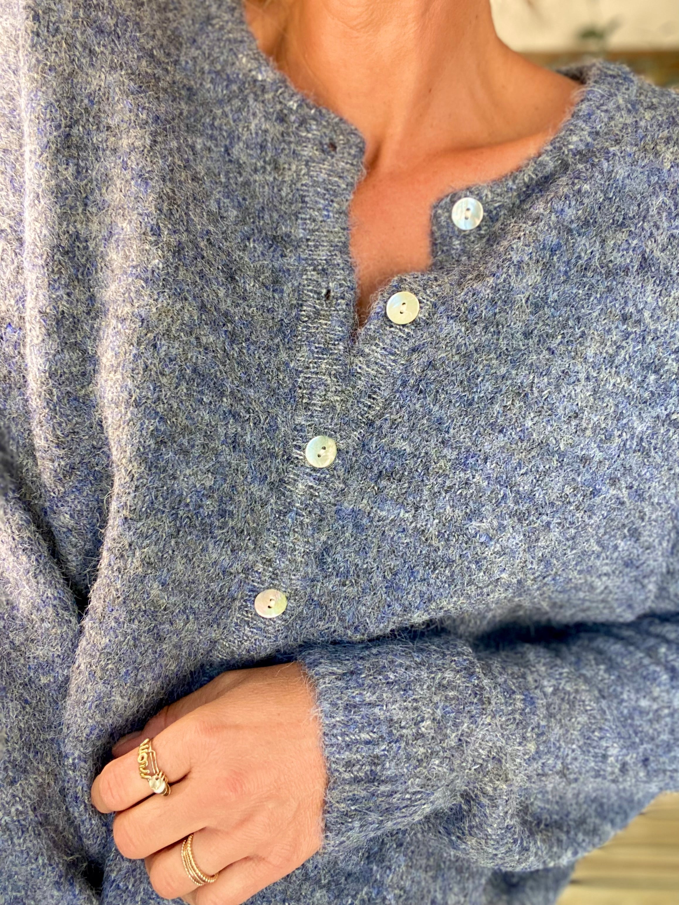 Gilet en maille MERYL - Denim