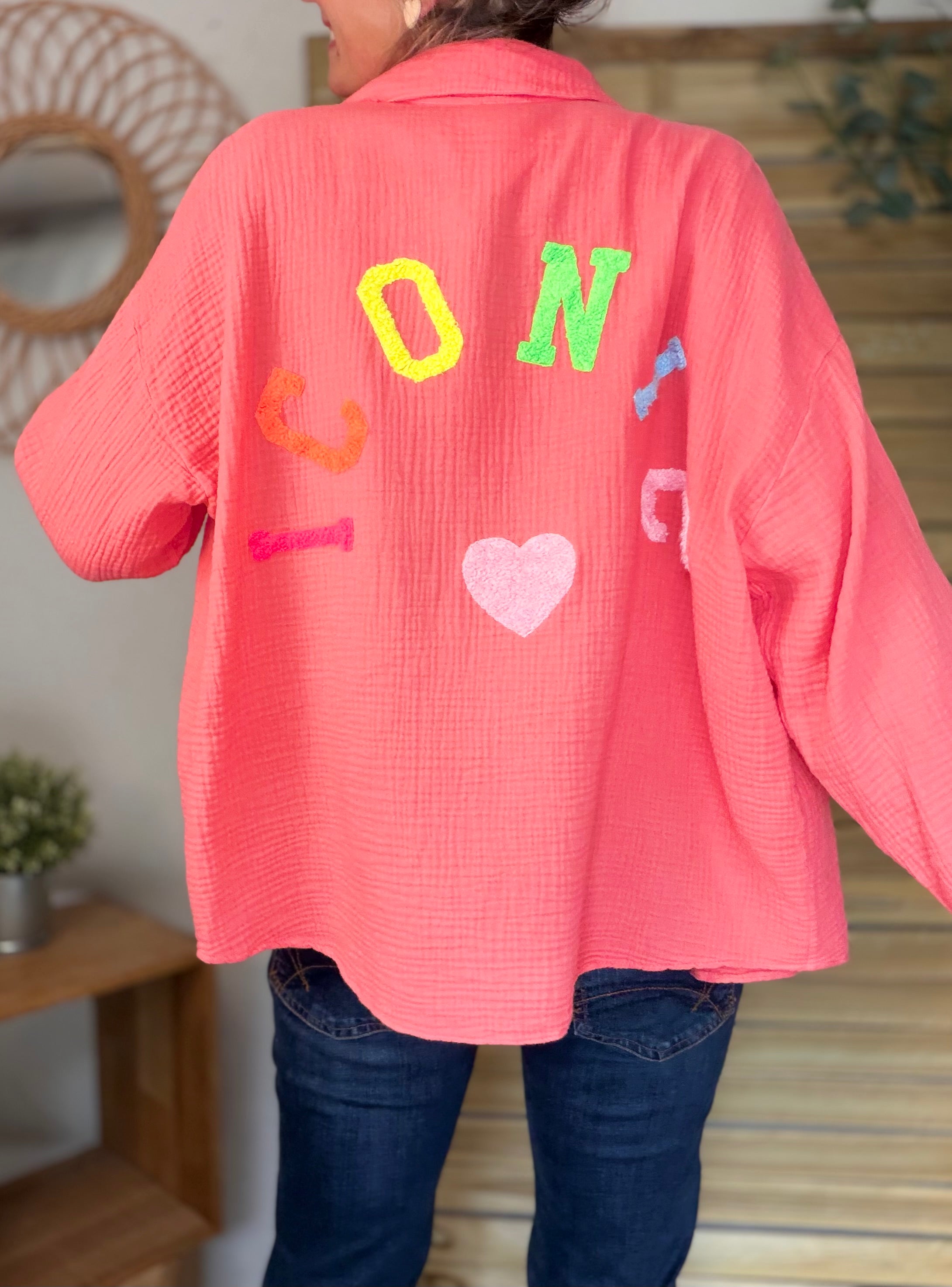 Chemise en gaze de coton ICONIC - ALANIS Corail