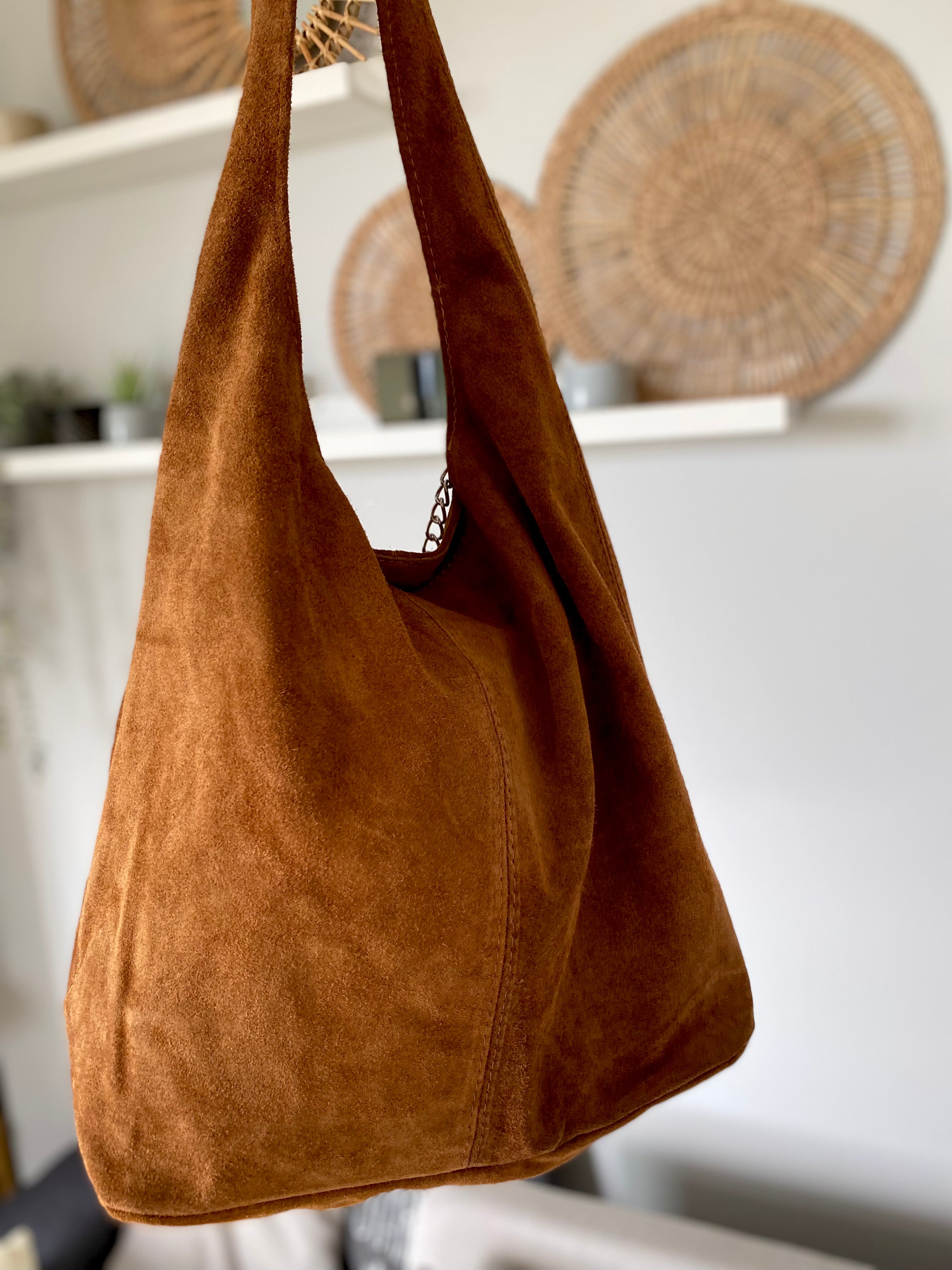 Sac cabas cuir daim MARLON - Camel