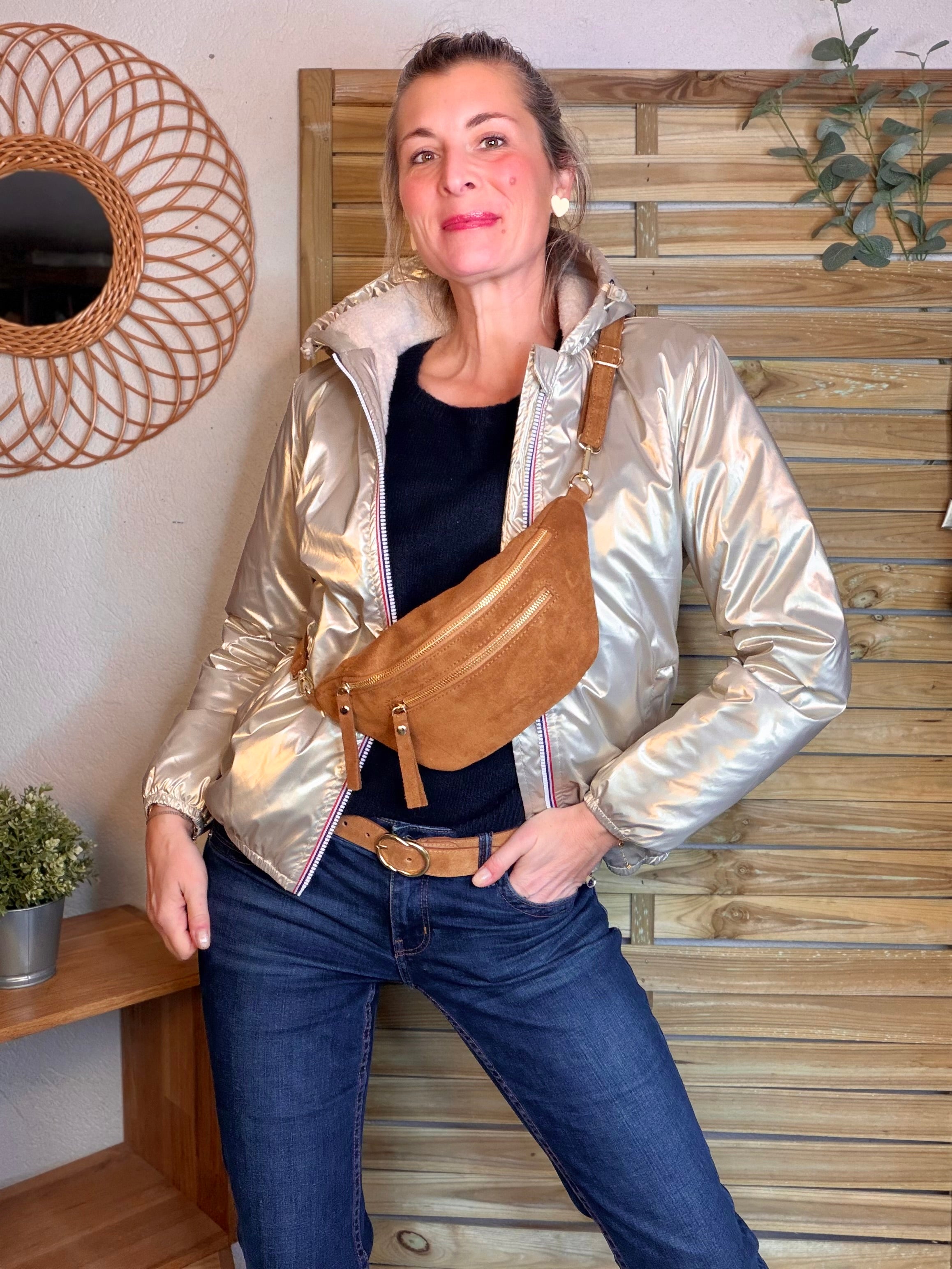 Parka Imperméable LOUISE COURT sherpa - Doré - LAURA JO (DÉSTOCKAGE sur Taille L)