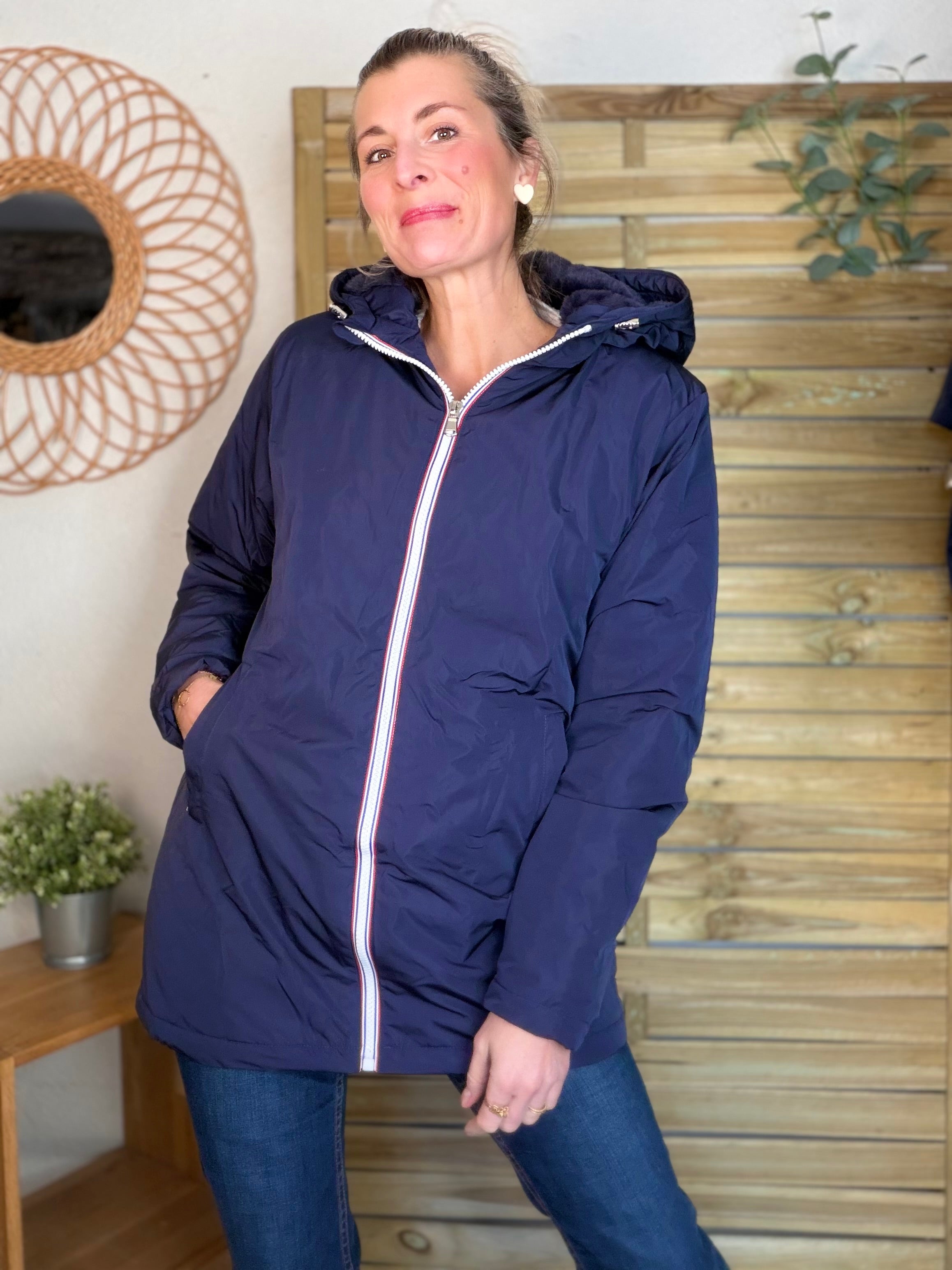⚡️ ARRIVAGE - Parka Imperméable fourré ALICE - Bleu marine