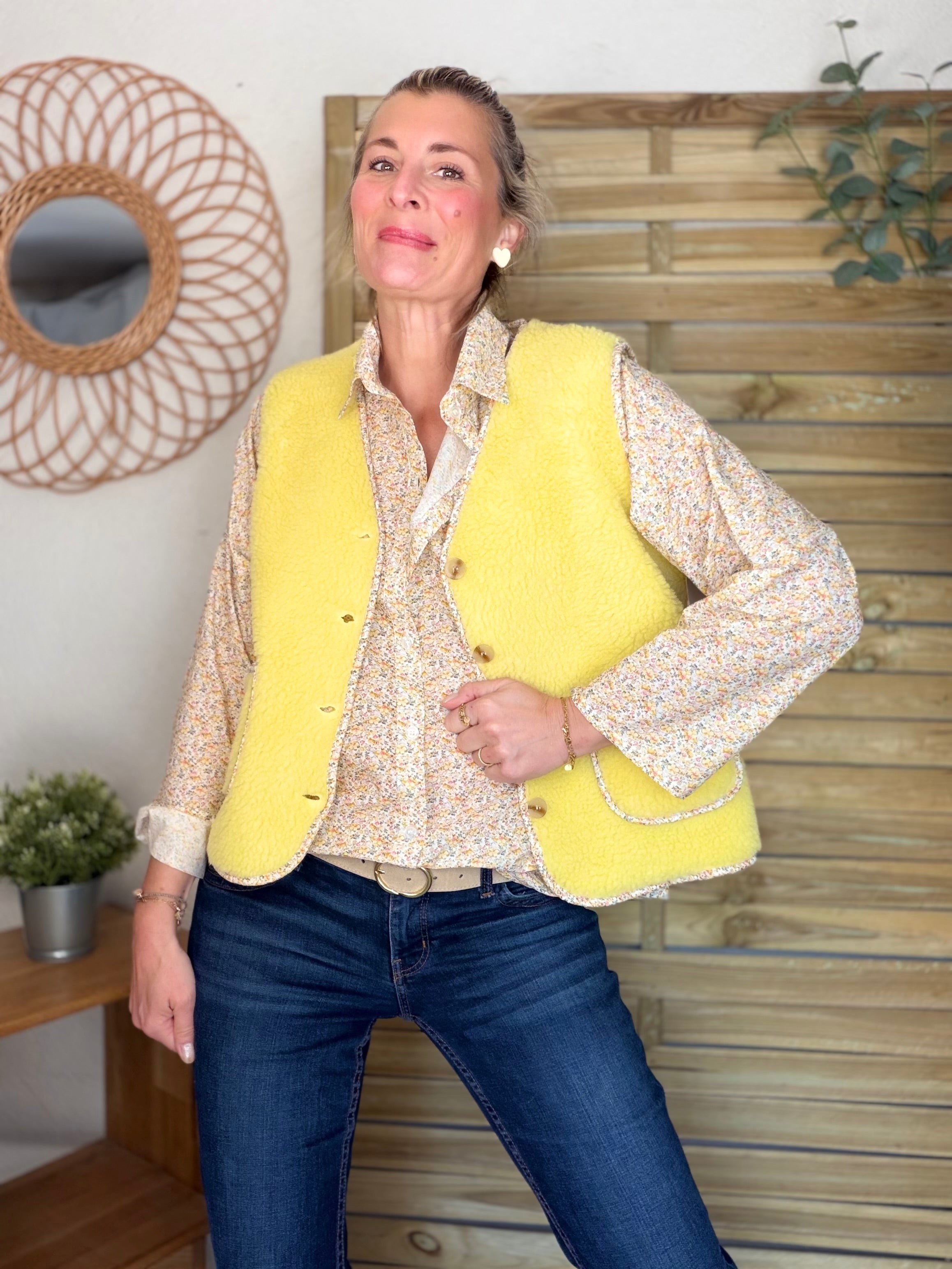 Chemise imprimée Liberty AZÉLIE Jaune