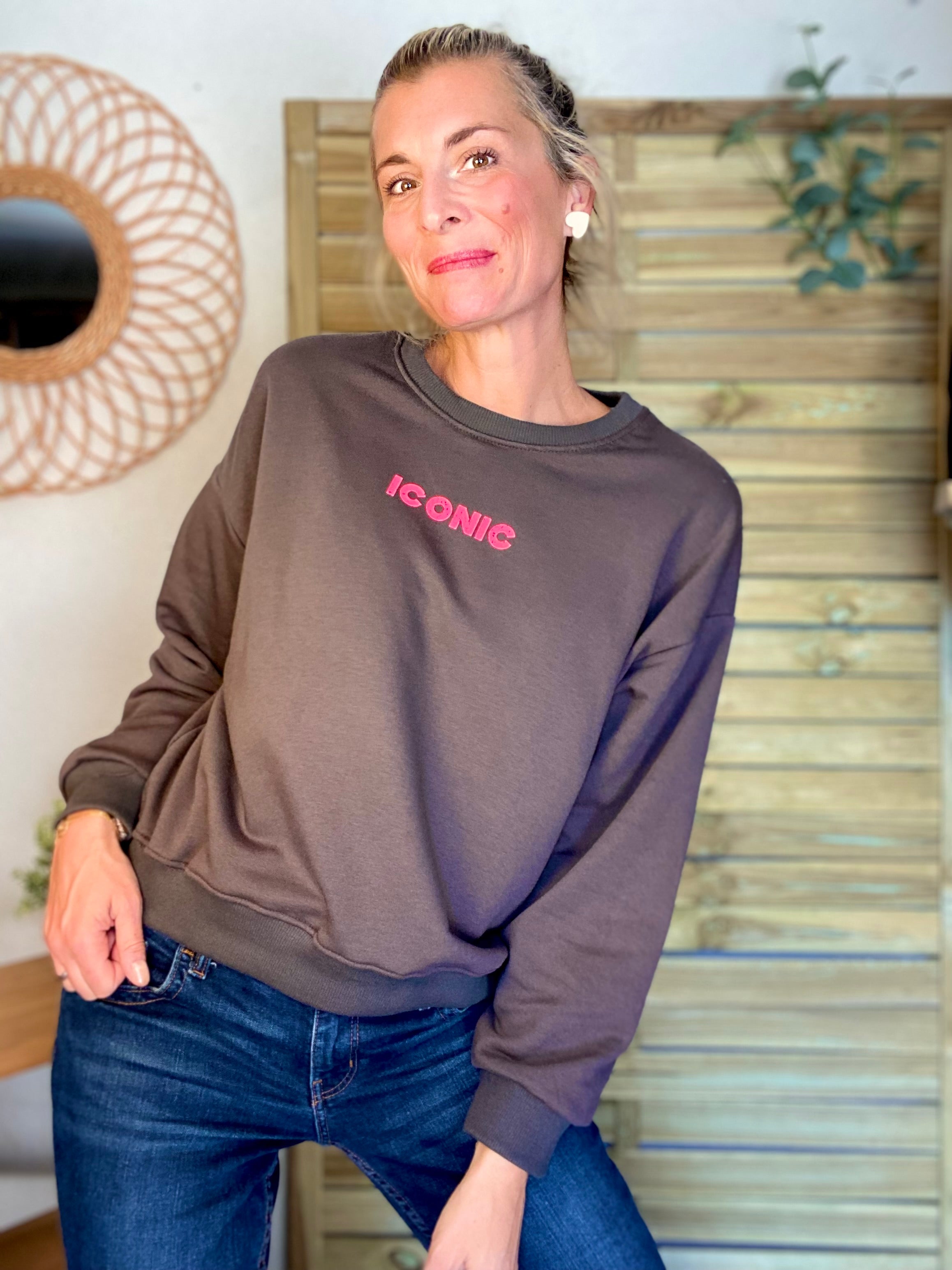 Sweat ICONIC COLINE - Chocolat