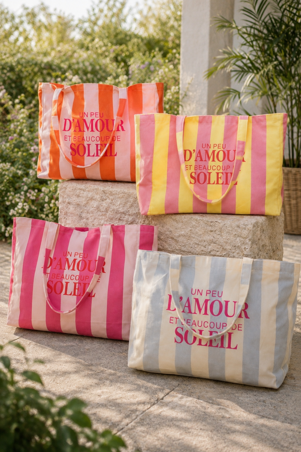 Grand cabas Tote bag un peu d’amour et beaucoup de soleil ELSY