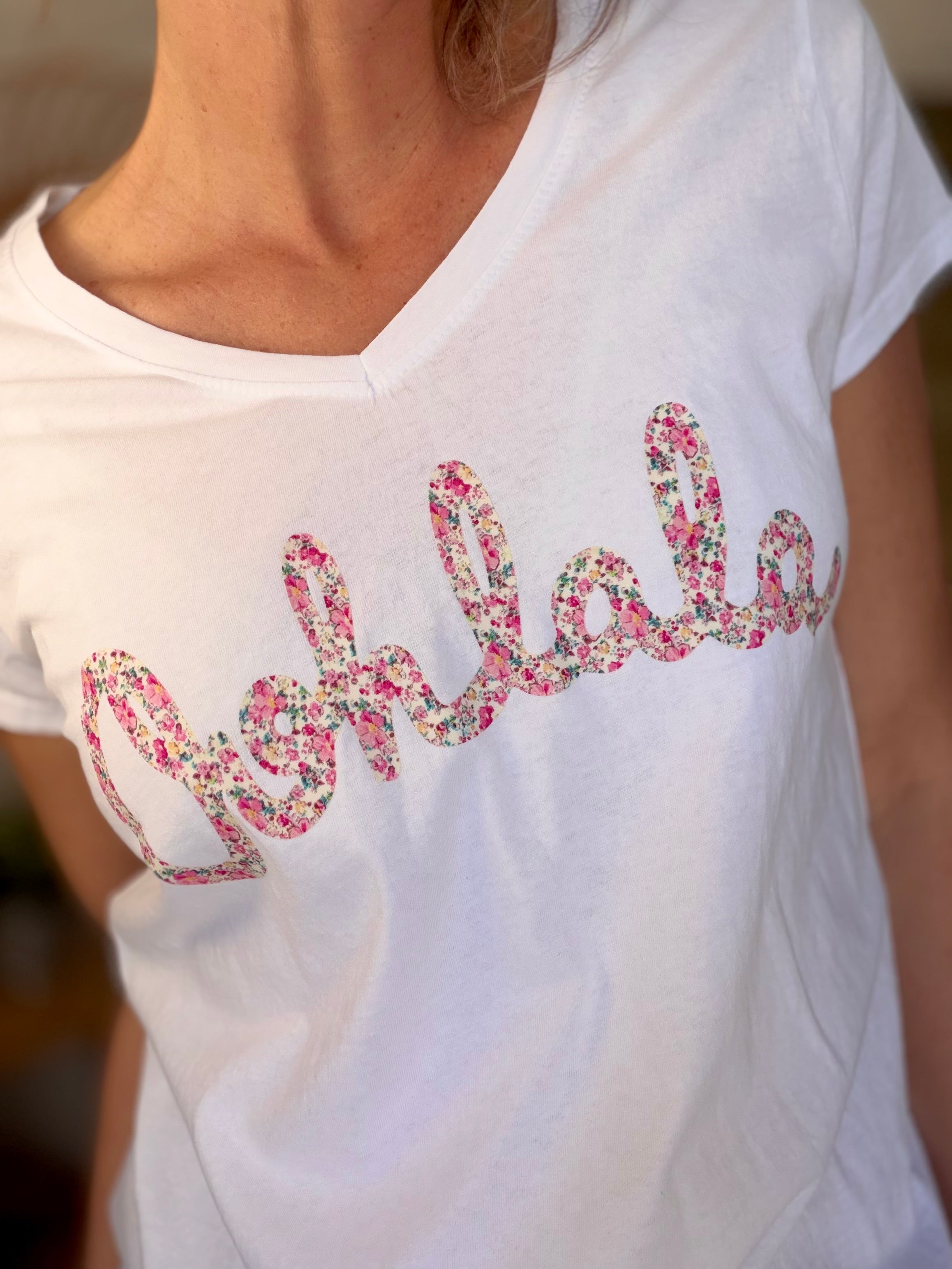 Tee shirt Ohlala Liberty VERA Blanc / Rose