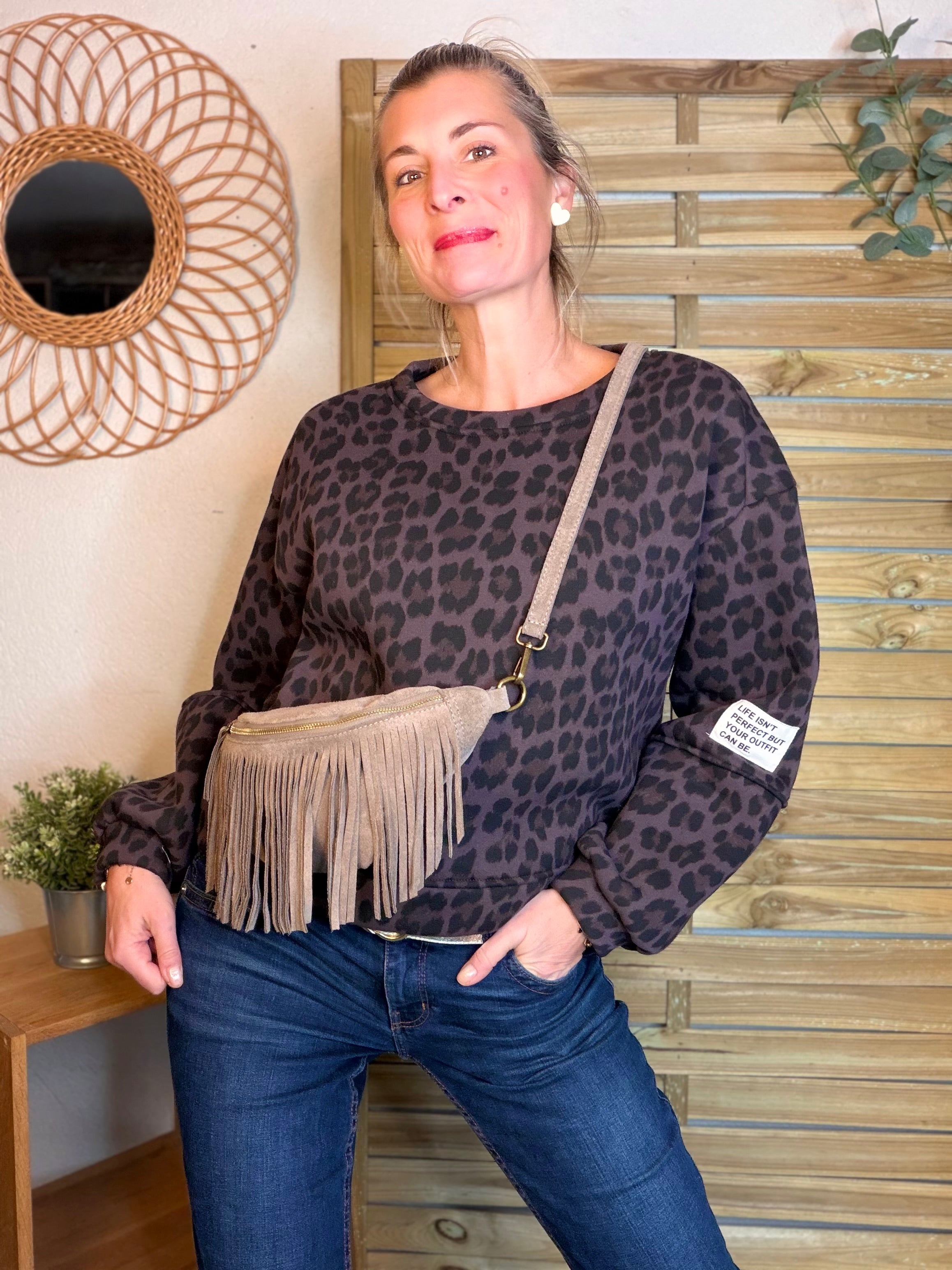 Sweat molleton imprimé Léo 🐆 MANON