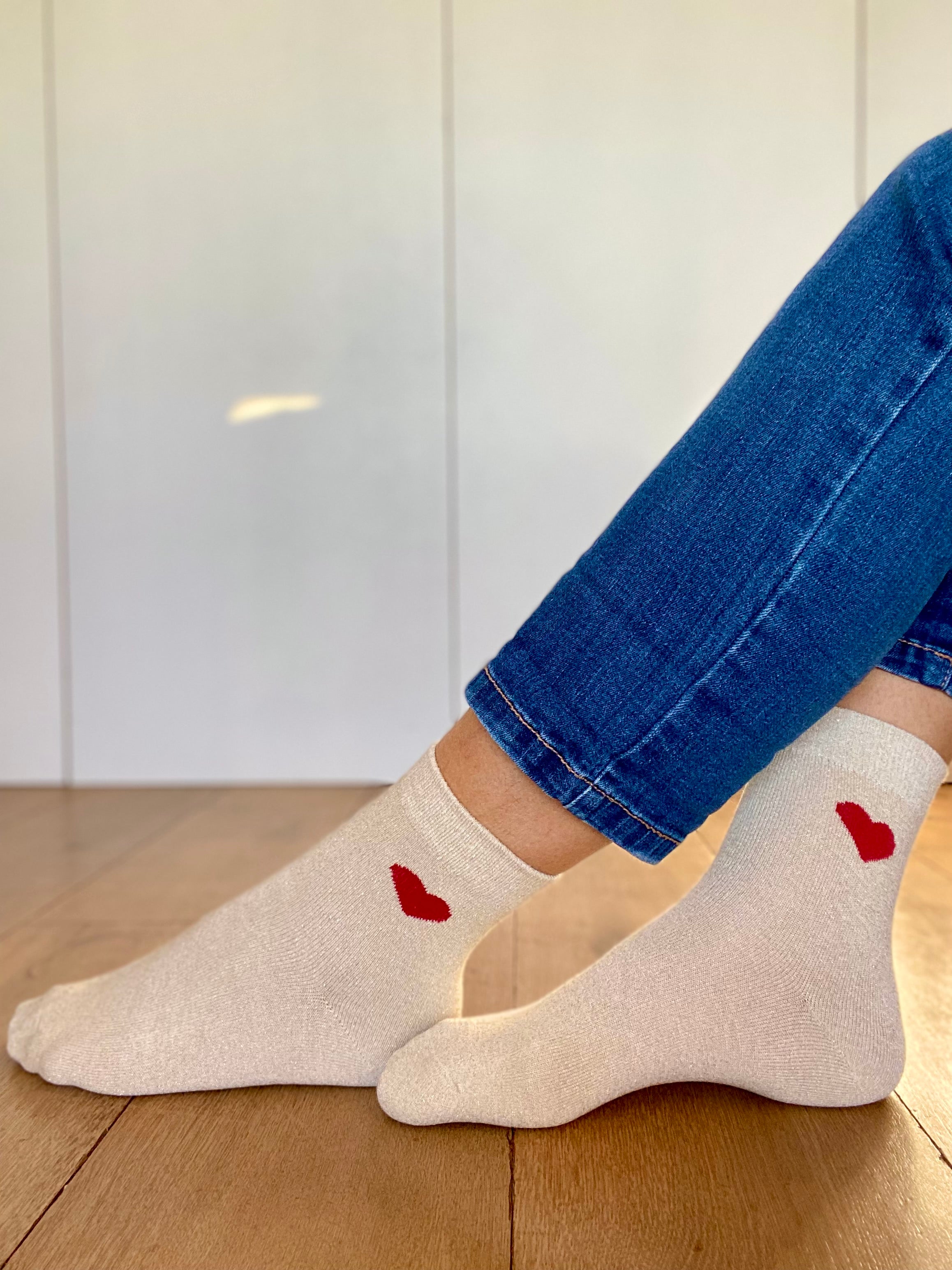 Chaussettes scintillantes glitter ZAHO - Coeur ❤️💛