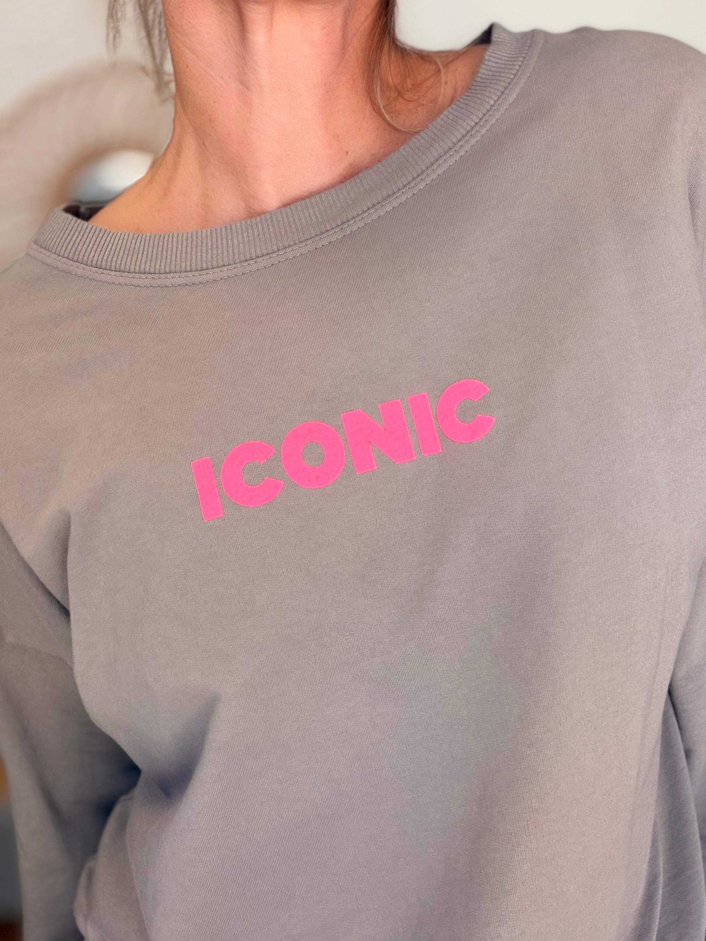 Sweat ICONIC léger 100% coton FAUSTINE Taupe (taille 36 à 46)