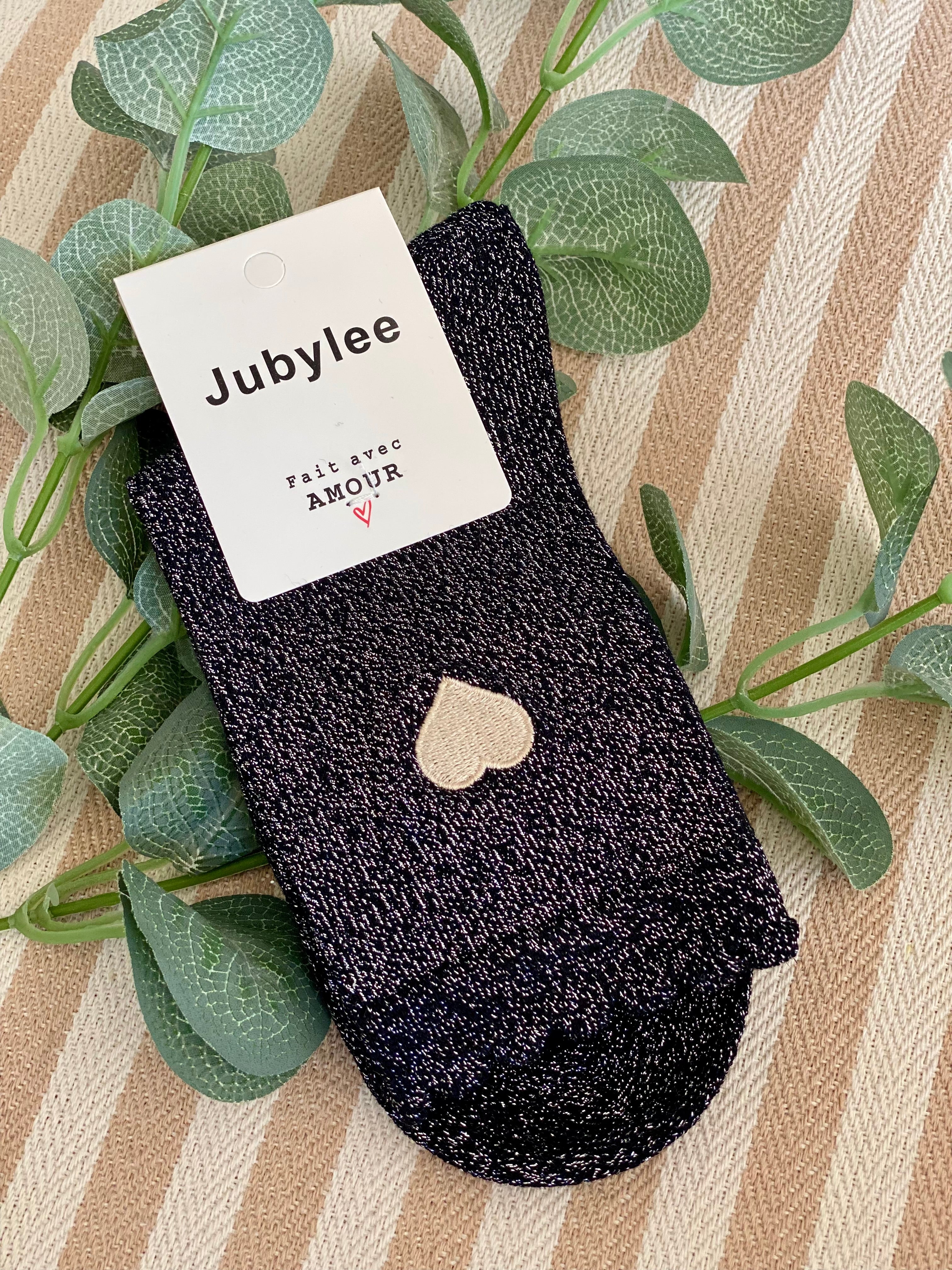 Chaussettes scintillantes Coeur doré 💛 JULIE