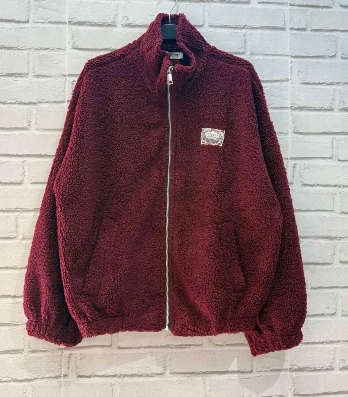 Veste Sherpa zippée LÉONIE Bordeaux