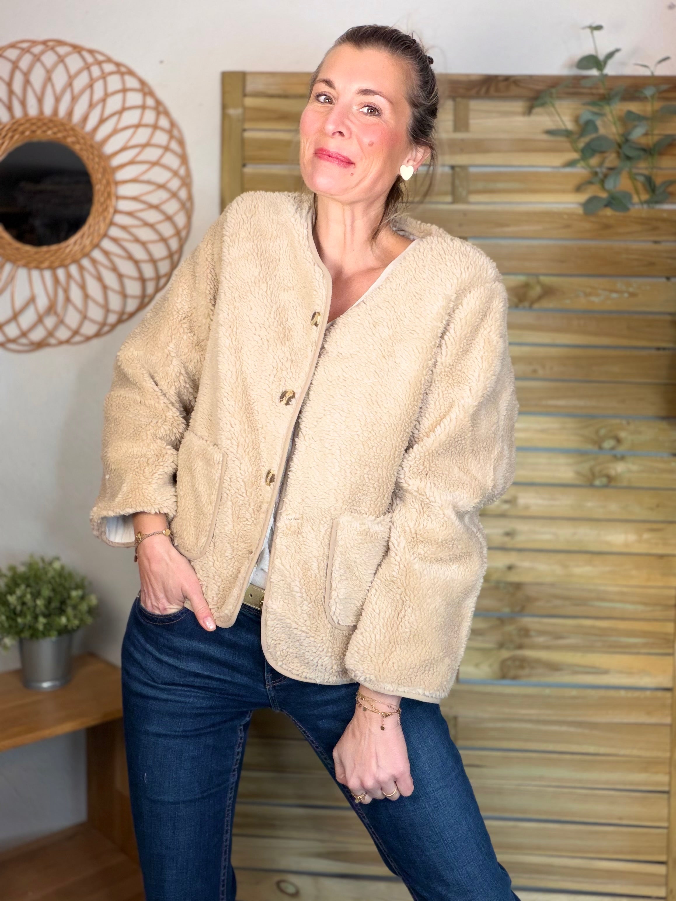⚡️ ARRIVAGE - Veste matelassée réversible Sherpa NOÉMIE Beige