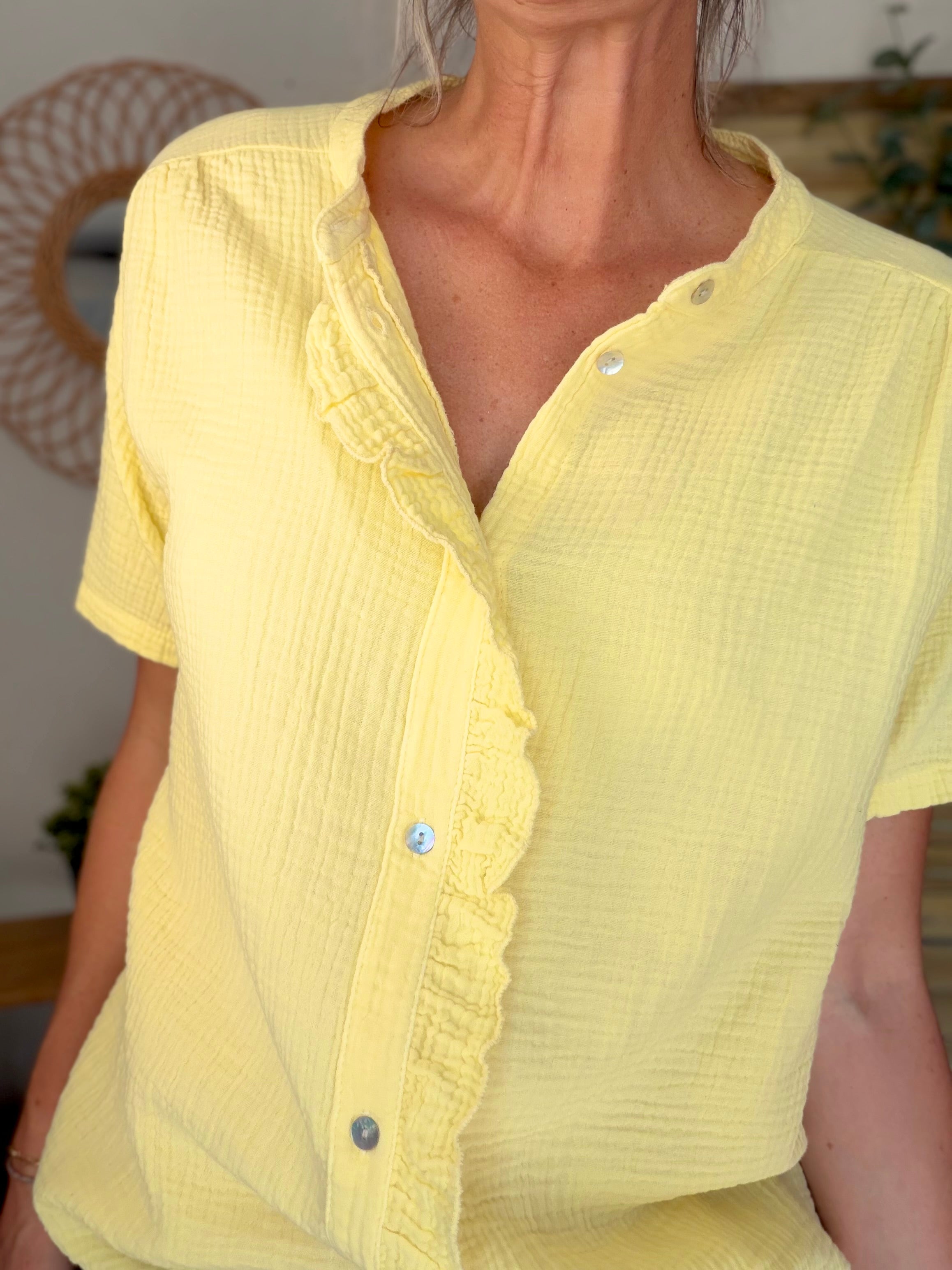 Blouse en gaze de coton ANAËLLE Jaune
