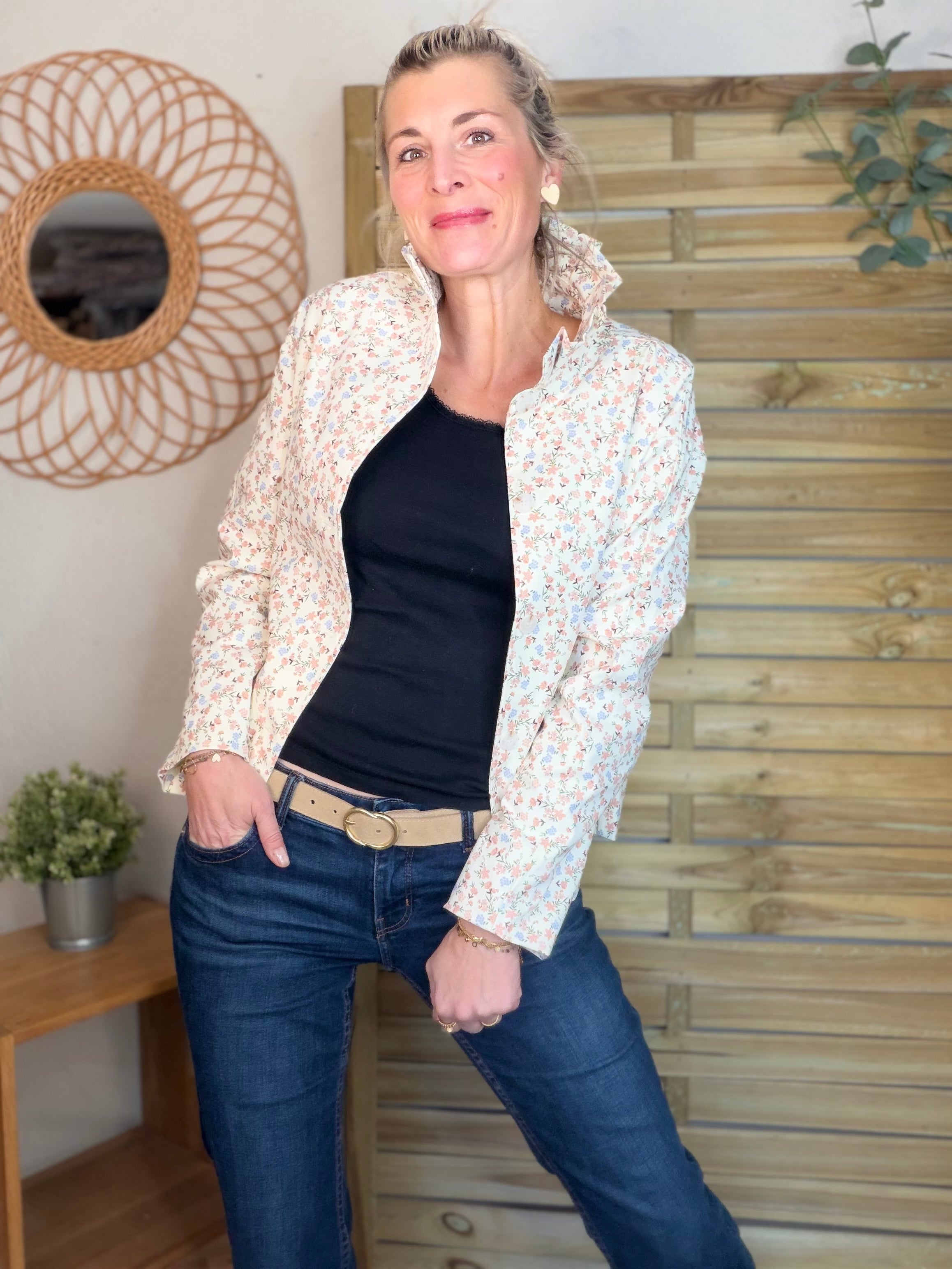 Veste col victorien NICKY Fleurie