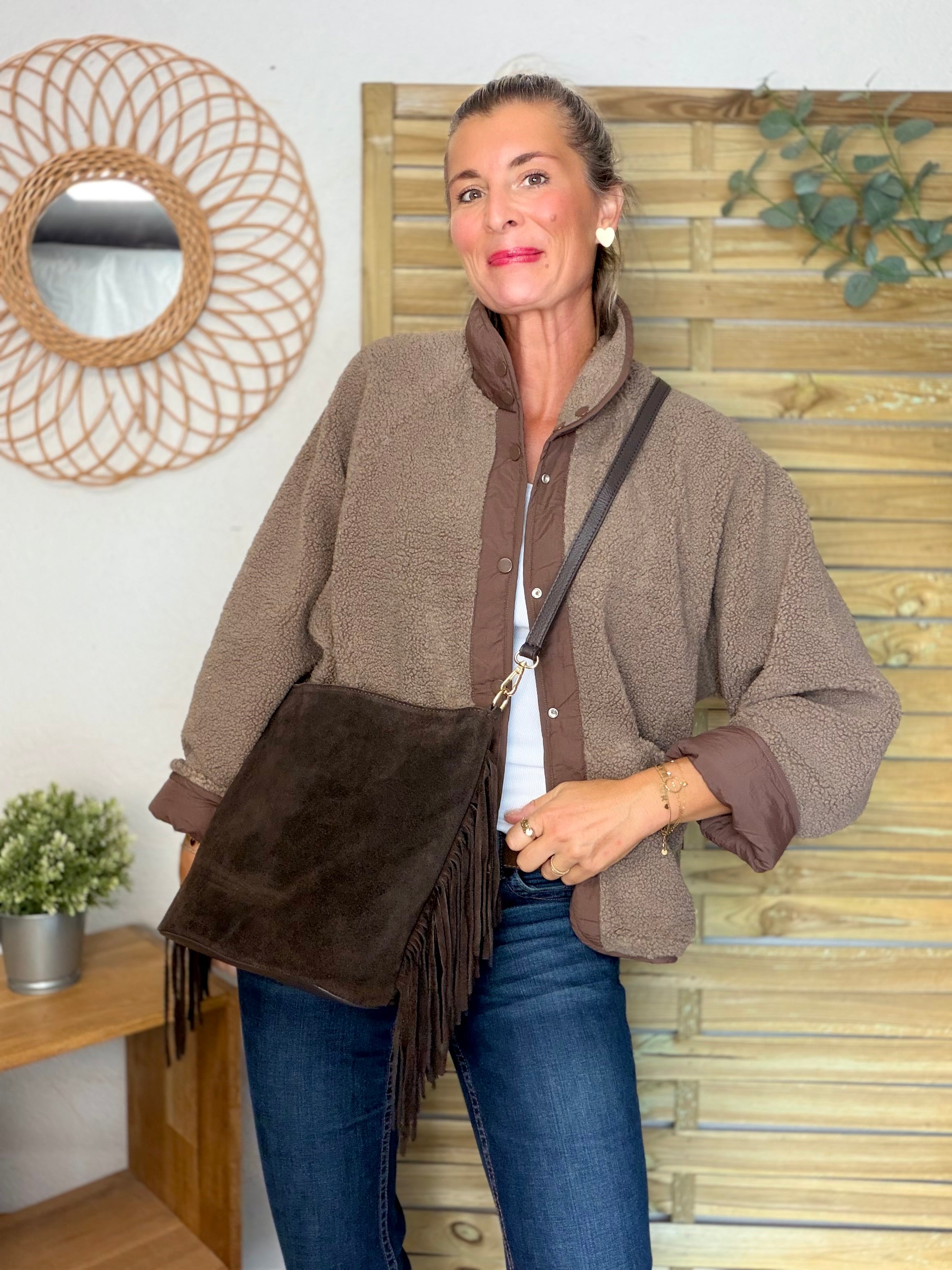 Veste matelassée réversible Sherpa AMÉLIE Chocolat