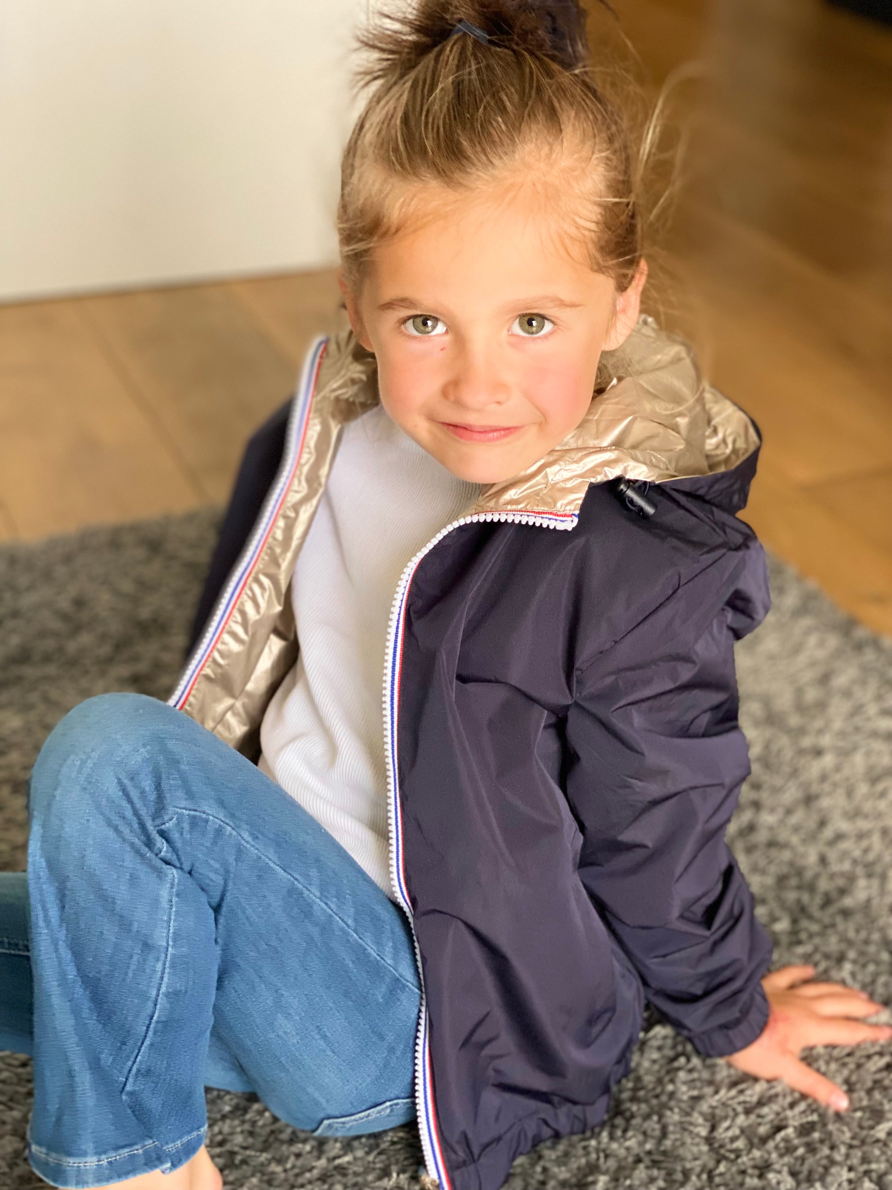 Veste Imperméable réversible mixte GARANCE KIDS - Marine / Doré