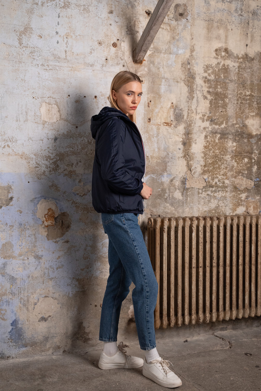 Parka Imperméable LOUISE COURT fourré - Bleu marine - LAURA JO