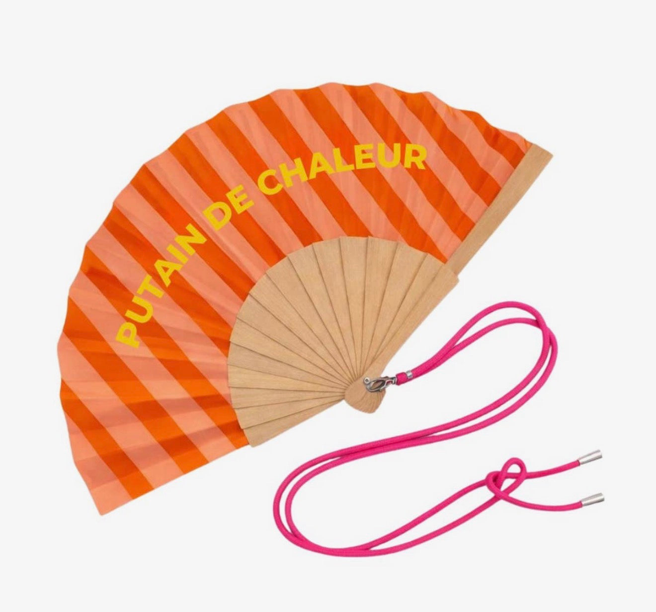 Éventail coloré à message avec bandoulière