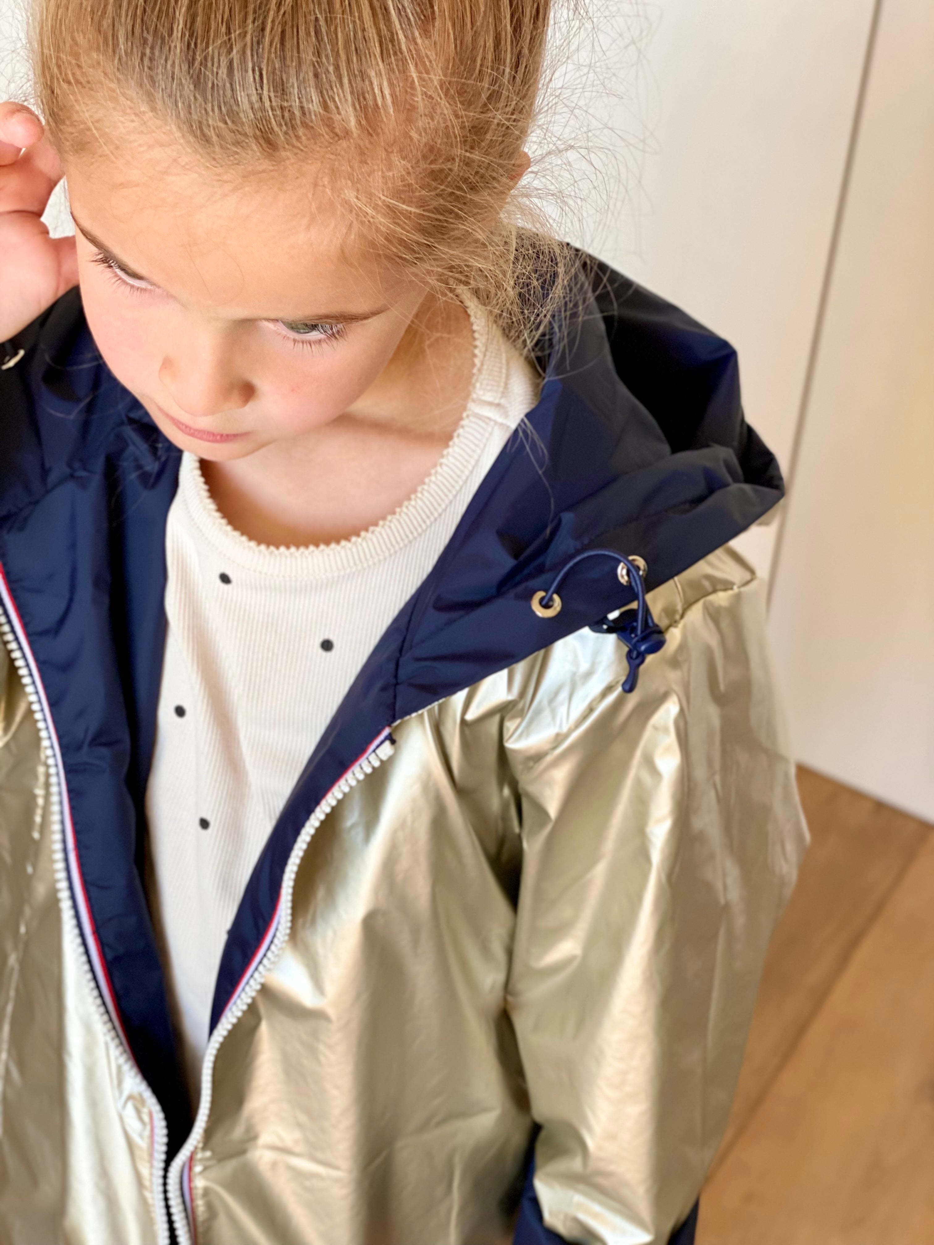 *** PROMO - Taille 10 ans (XXS) Imperméable réversible rembourré LOUISON KIDS enfant (mixte) - Marine / Doré