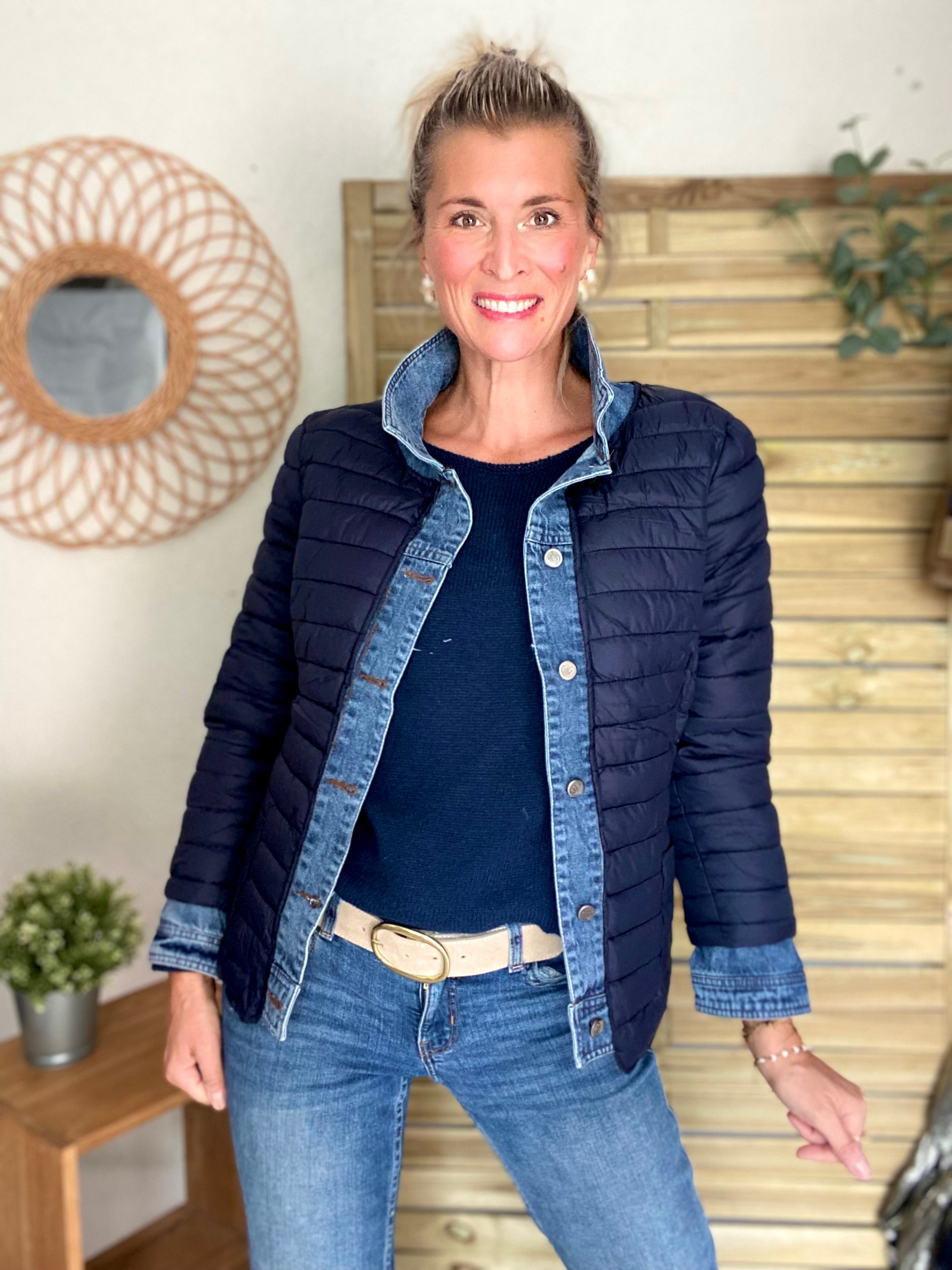 Veste Jean / Doudoune légère JACKIE - Bleu marine