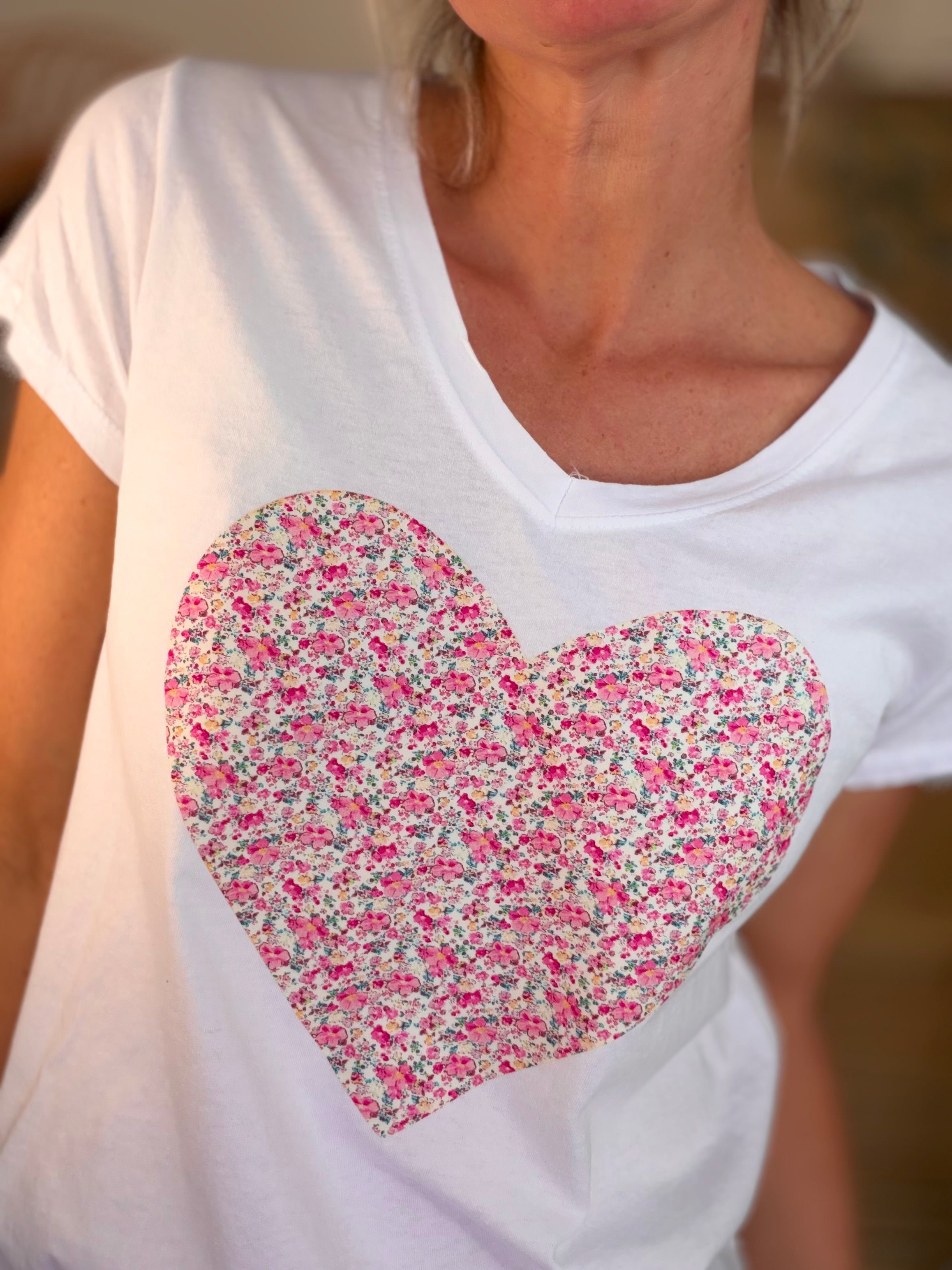 Tee shirt Gros Coeur Liberty rose VERA 🩷